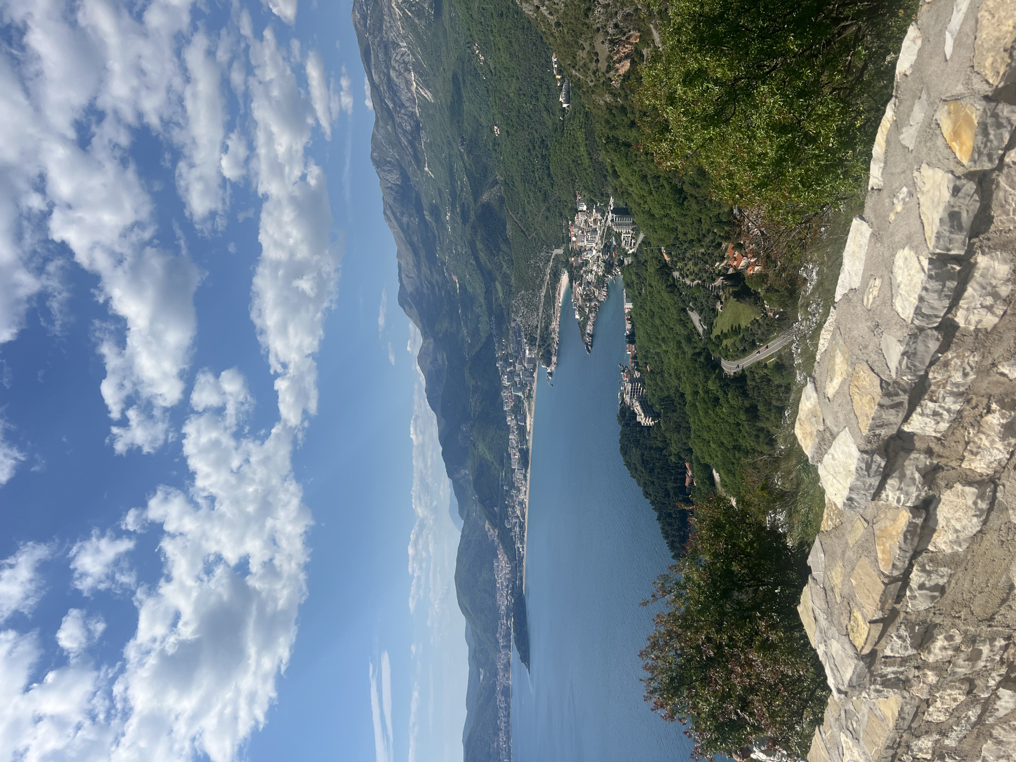 Coastal landscape photographed from high vantage point in Montenegro