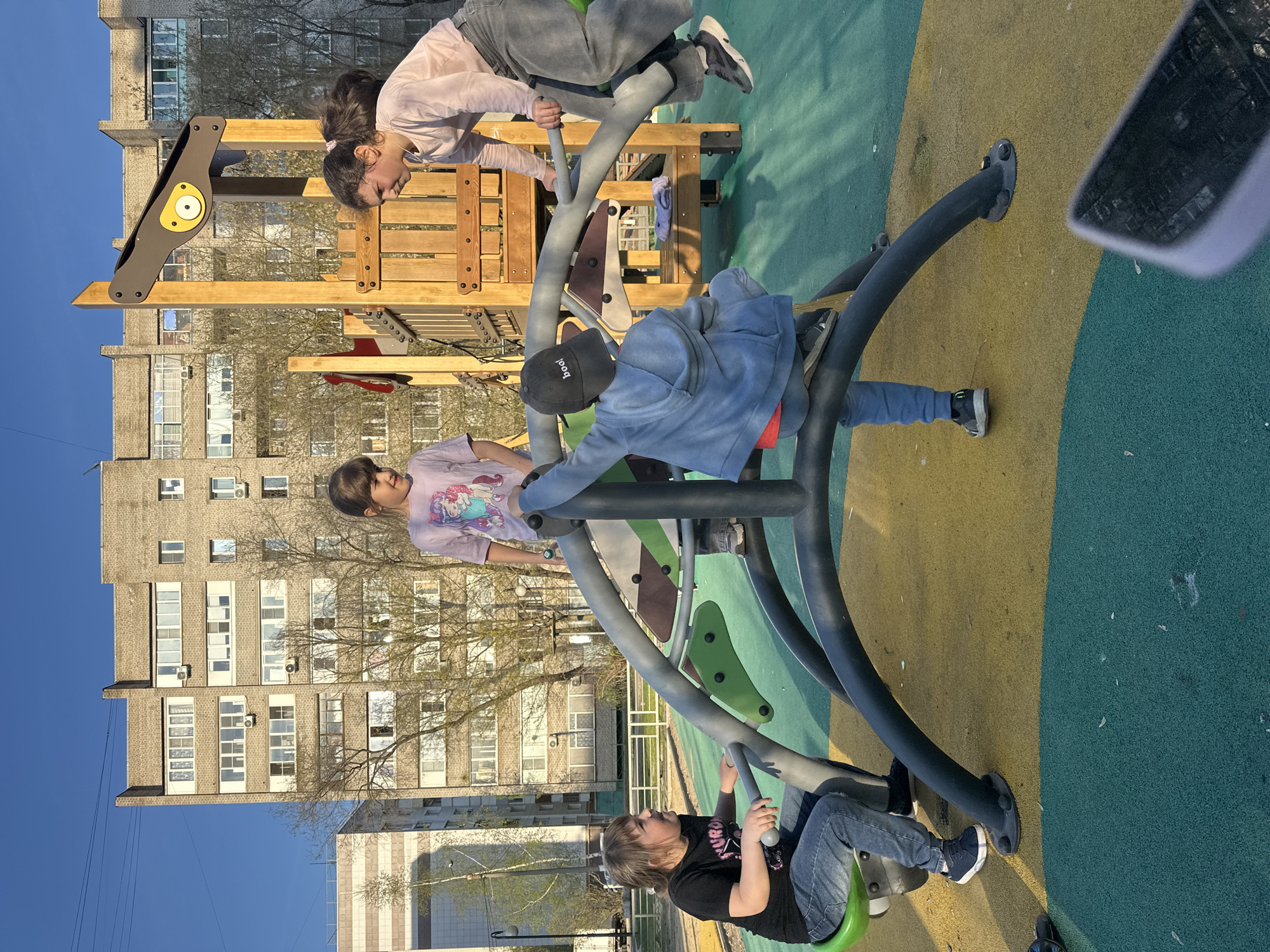 Families enjoy spring afternoon at Tomilino park playground