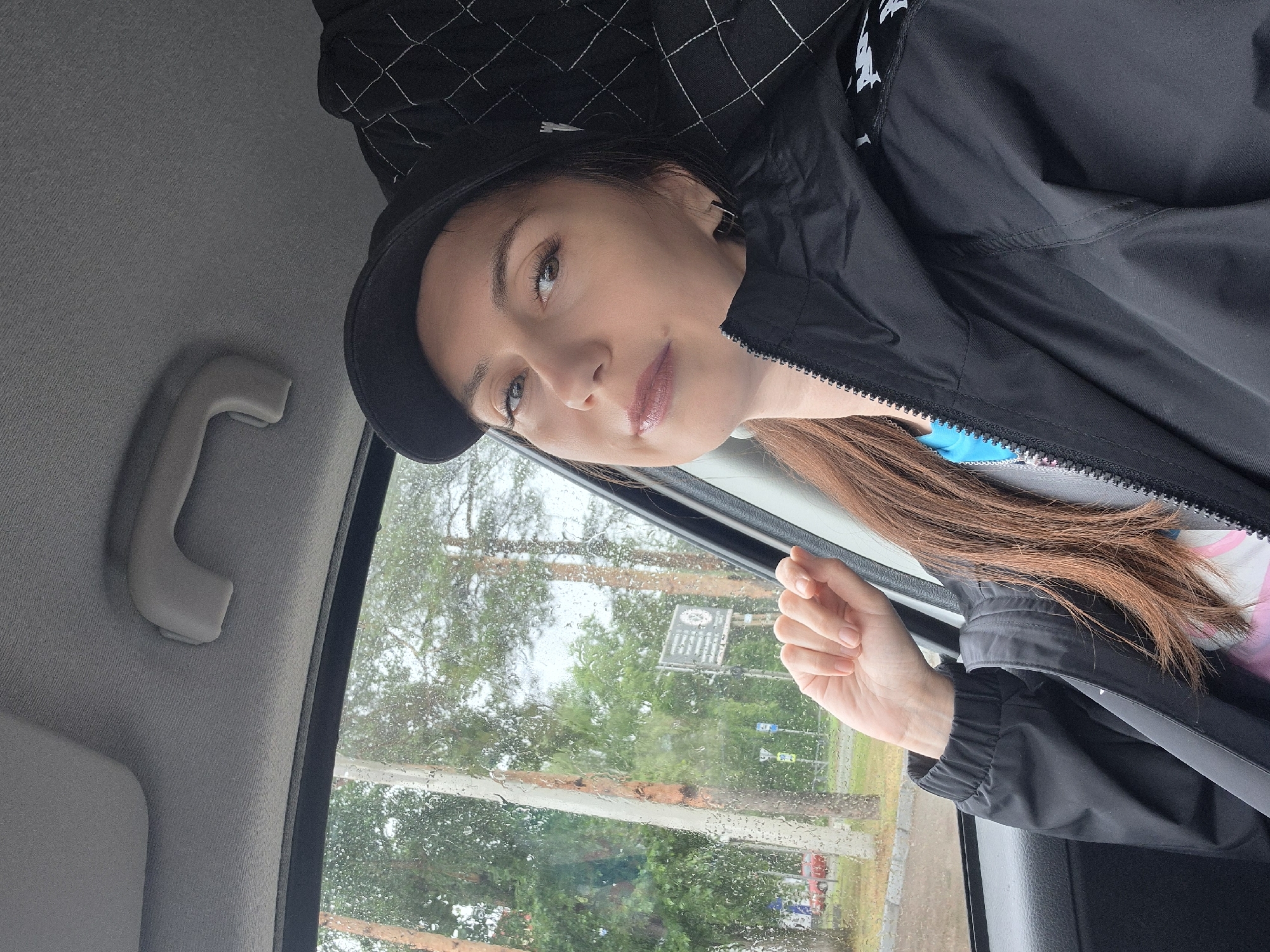 Rainy day car selfies from multiple angles