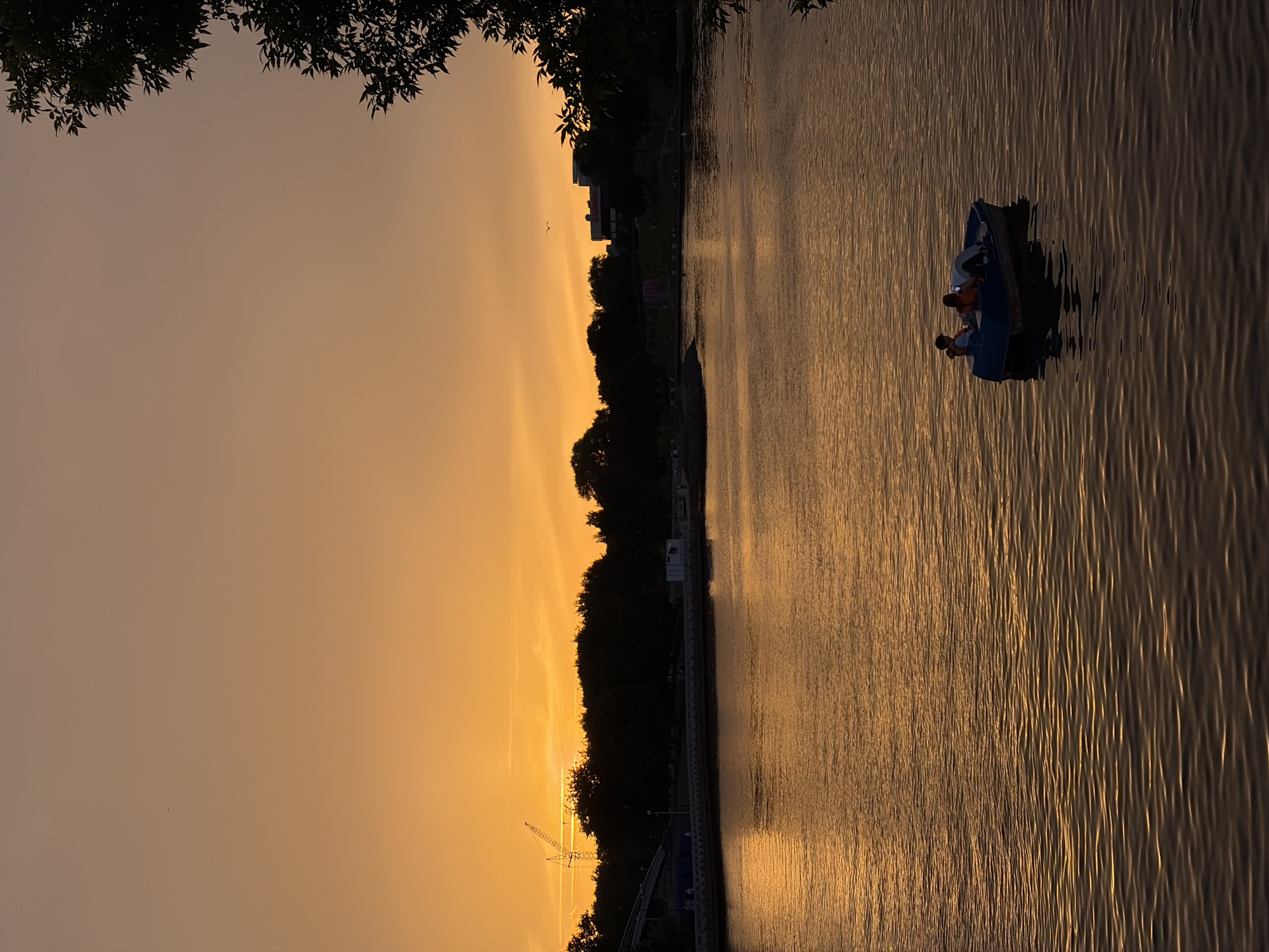 Minsk summer evening along the Svislach at golden hour