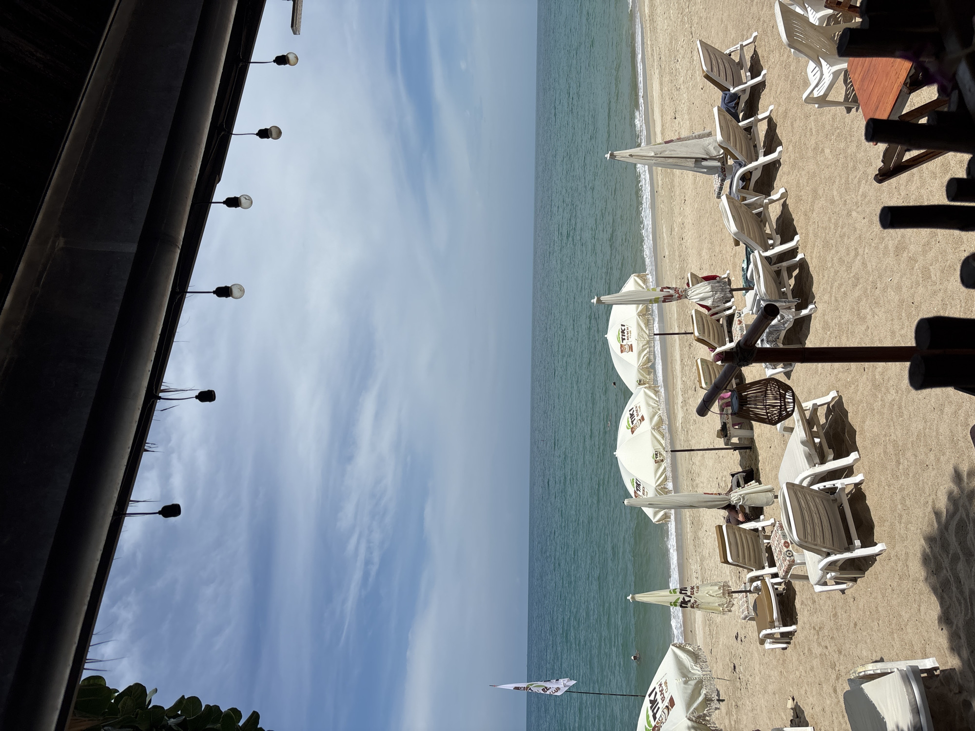Beach scene captured from elevated view in Baan Hua Thanon
