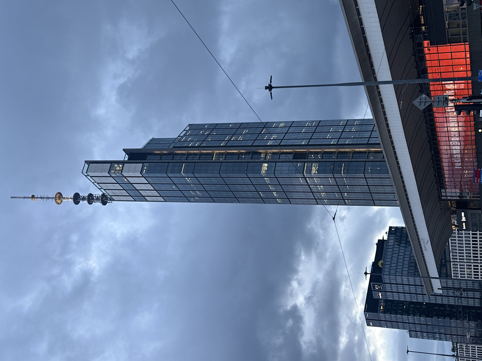 Warsaw's downtown skyline and interiors on a grey June afternoon