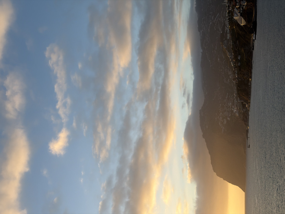 Tourist captures sunset moments around Funchal, Portugal coastline