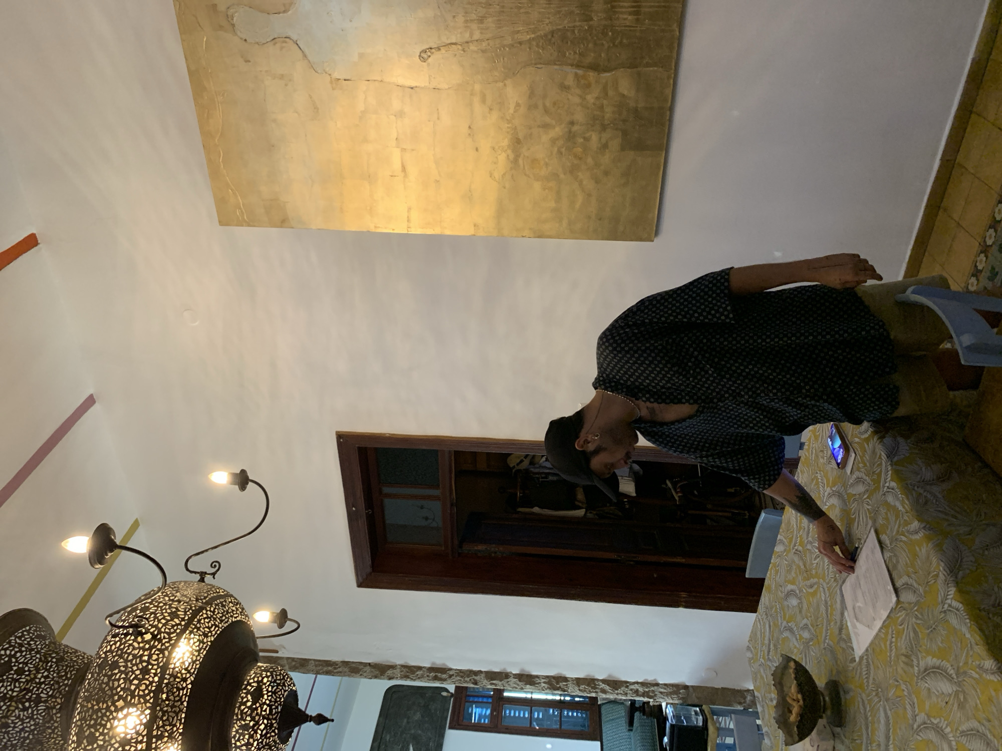 Inside a richly decorated space in Tel Aviv