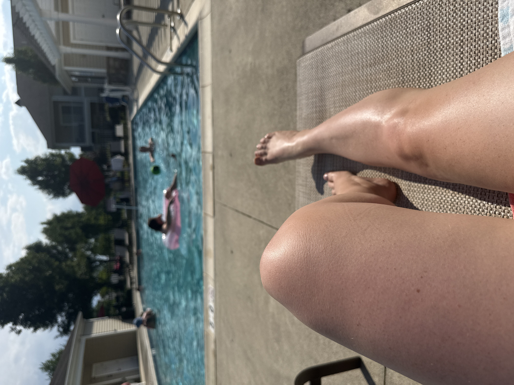 Poolside afternoon winds down with a salmon cookout
