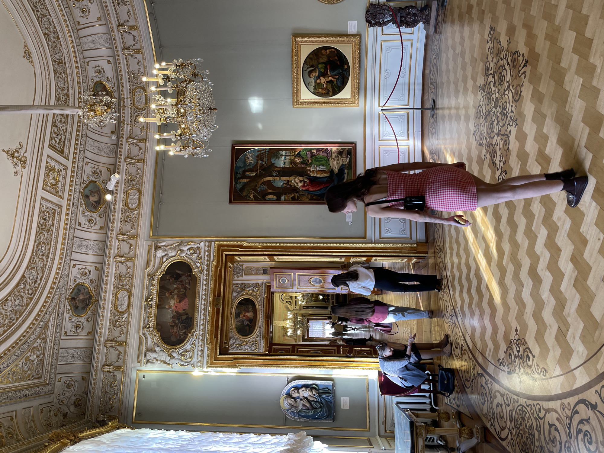 Tourist documents afternoon walk through historic Saint Petersburg landmarks