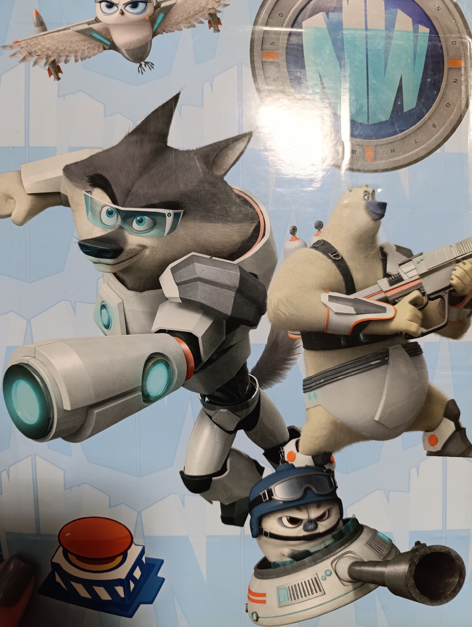 Animated characters spotted: armored wolf and angry winged owl
