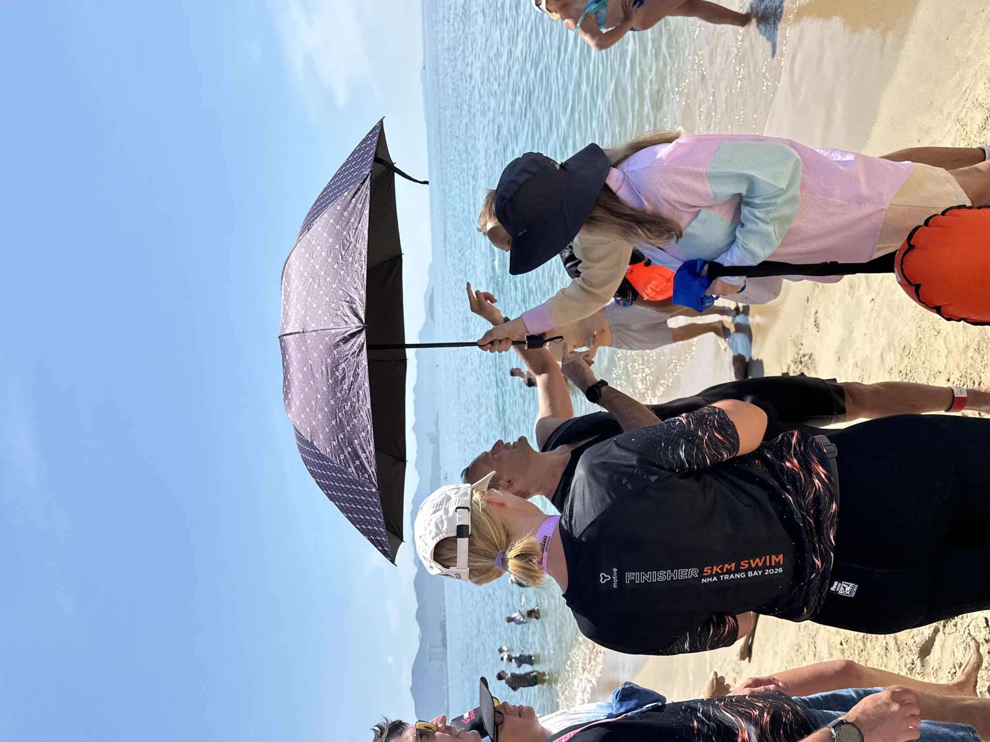 Open-water event day on Nha Trang's busy beachfront