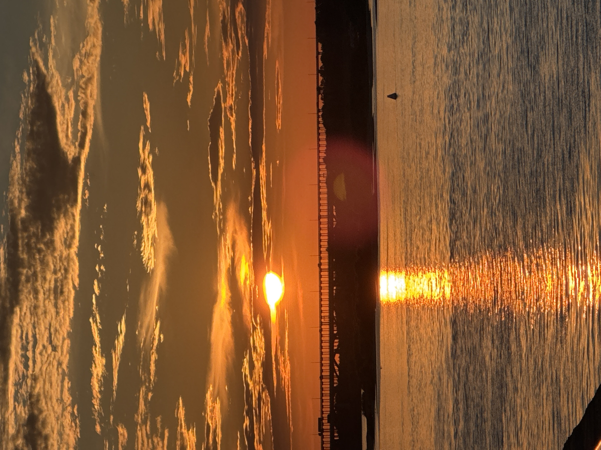 Volga River sunset frames arched bridge in Nizhny Novgorod