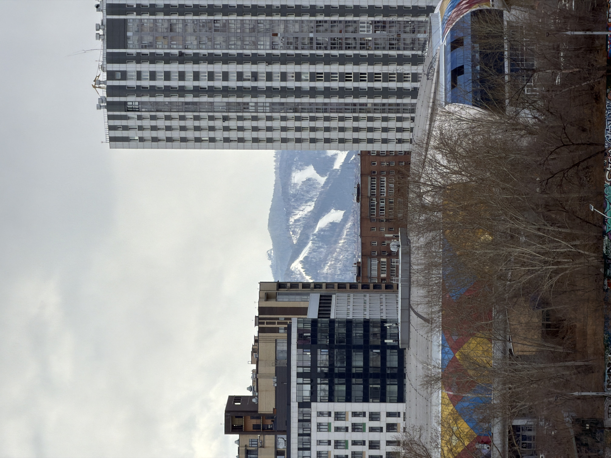 Morning cityscape views captured across Krasnoyarsk, Russia