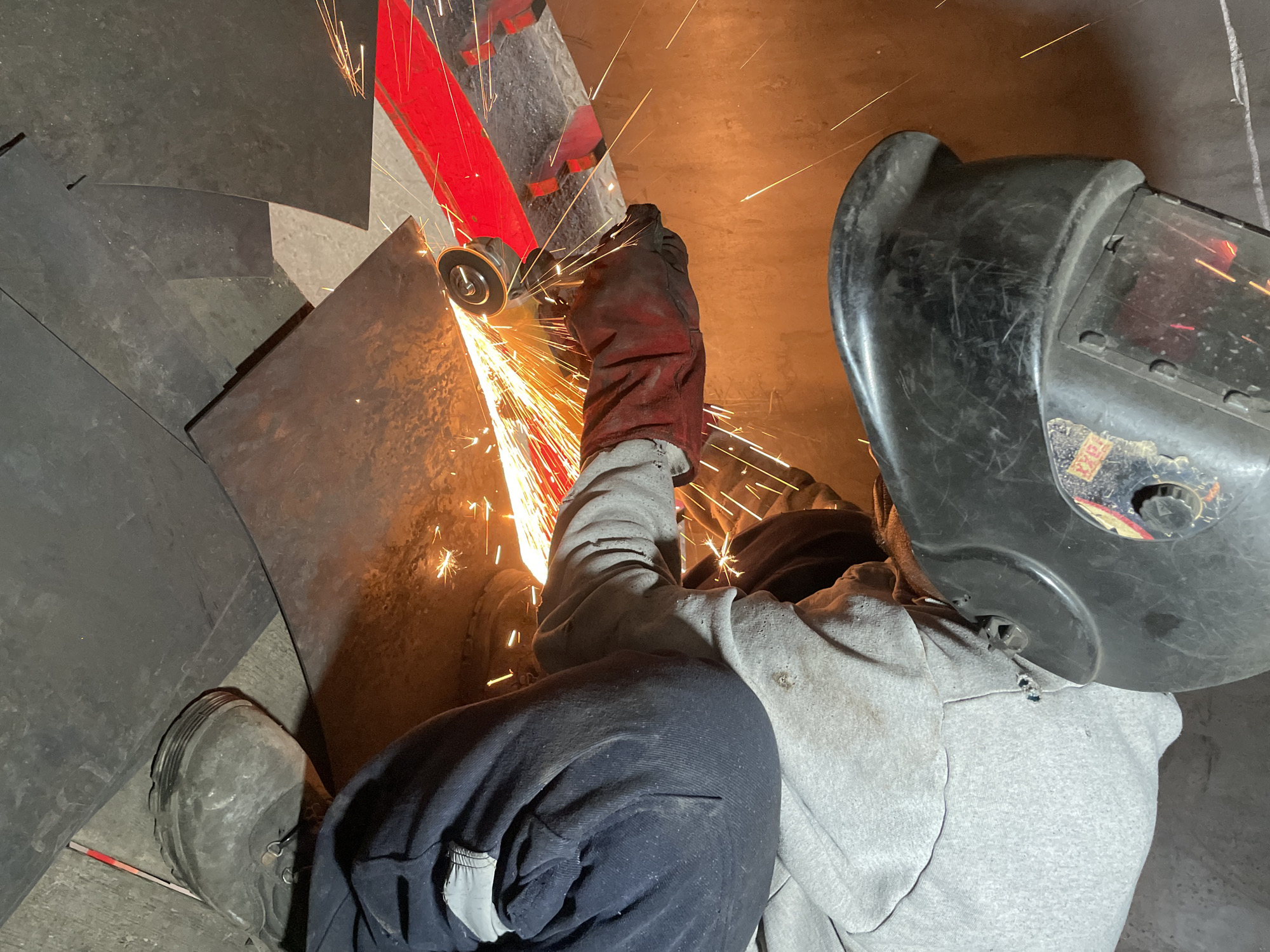 Early morning metalwork in Zaljevo Montenegro workshop