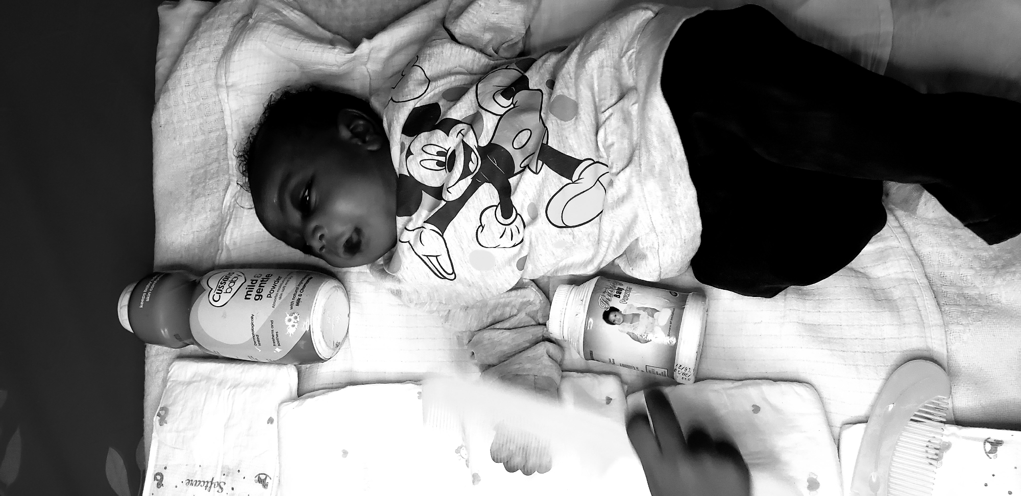 Baby care routine documented in Narayi, Nigeria home