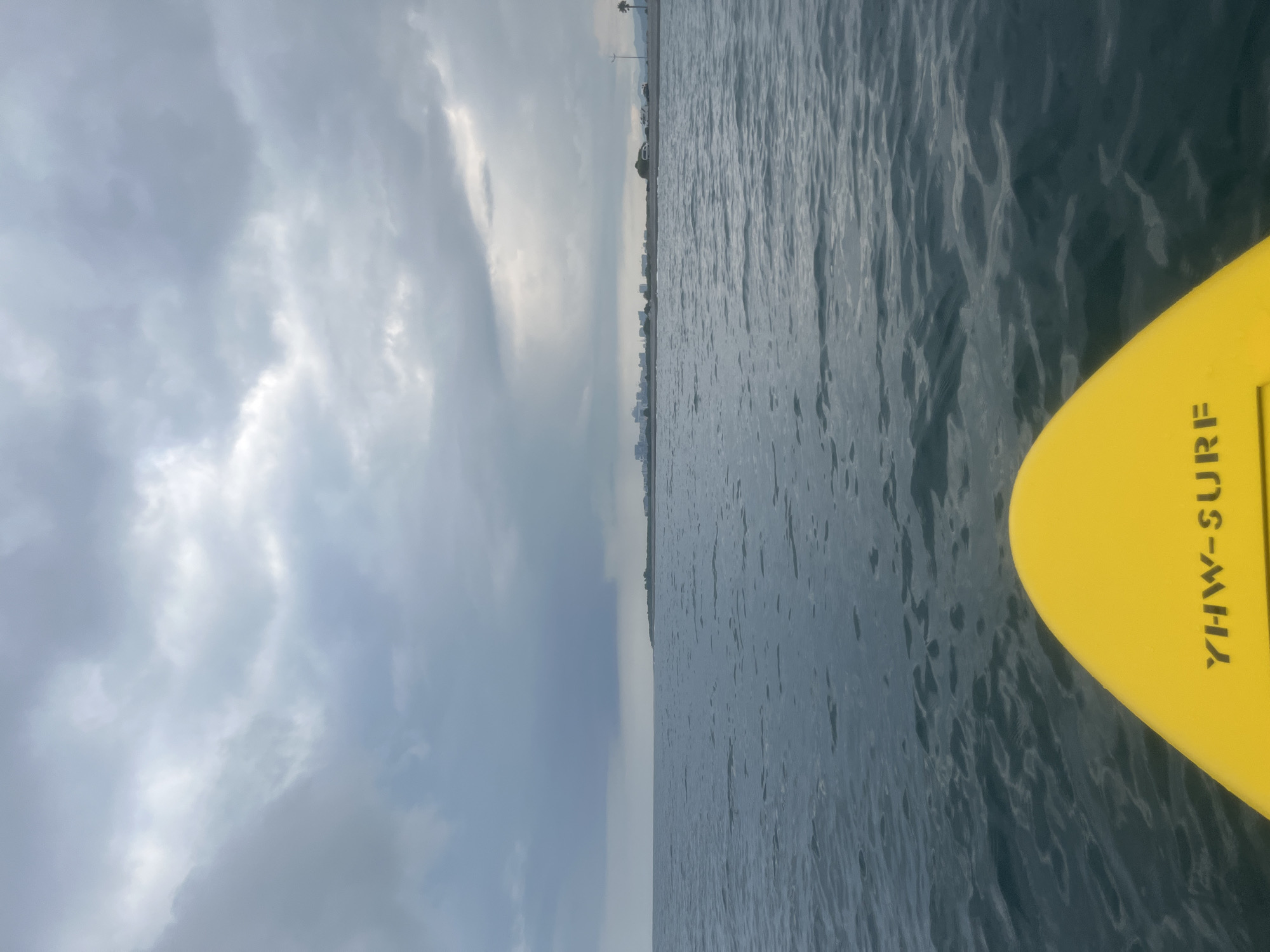 Paddleboarding off Batumi under a stormy Black Sea sky
