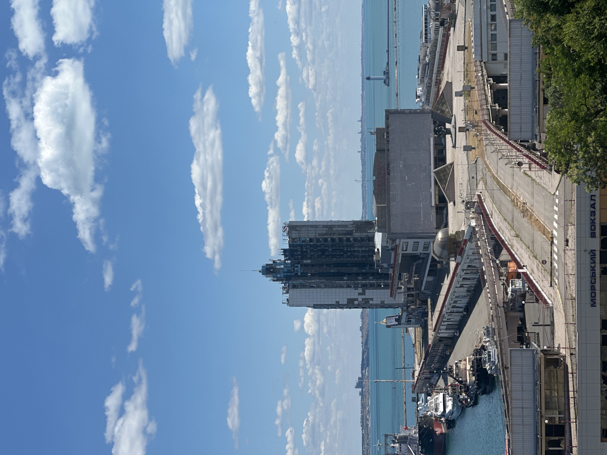 Odesa harbor on a clear summer morning