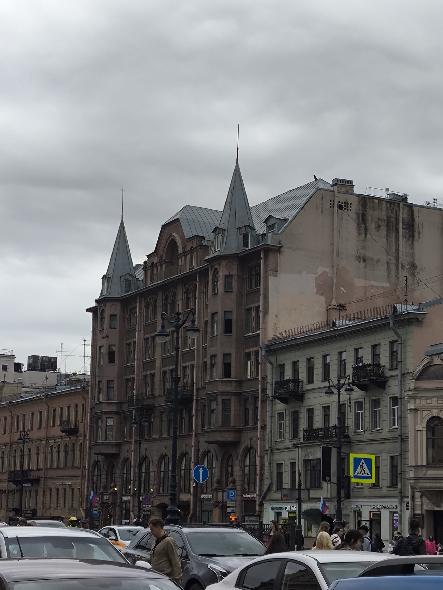 Saint Petersburg street life, landmarks, and a military convoy