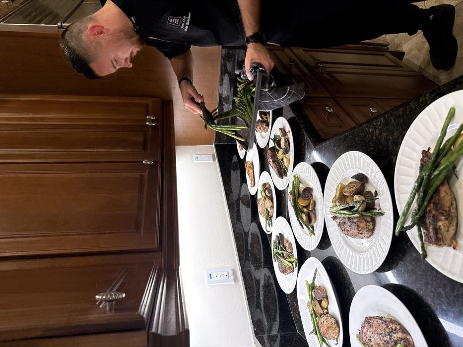 Private chef prepares gourmet meals in Naples home kitchen