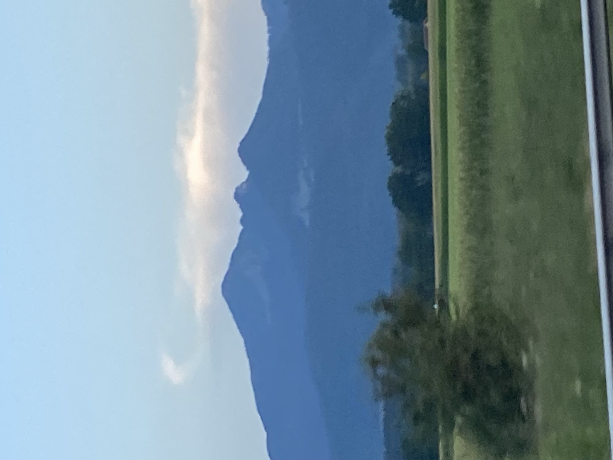 Hazy mountain views from the Bavarian countryside near Übersee