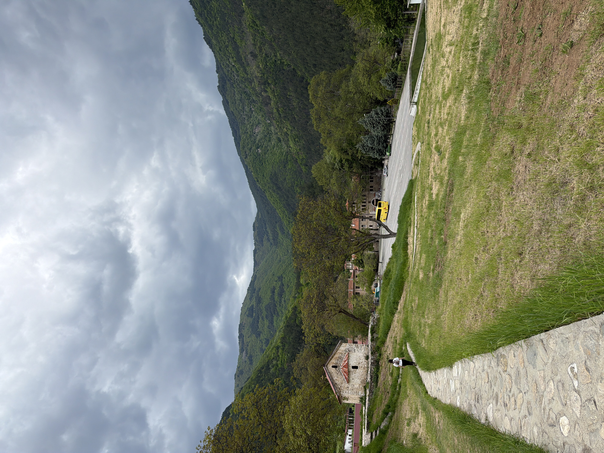 Visitor documents Orthodox frescoes and architecture at Bachkovo Monastery