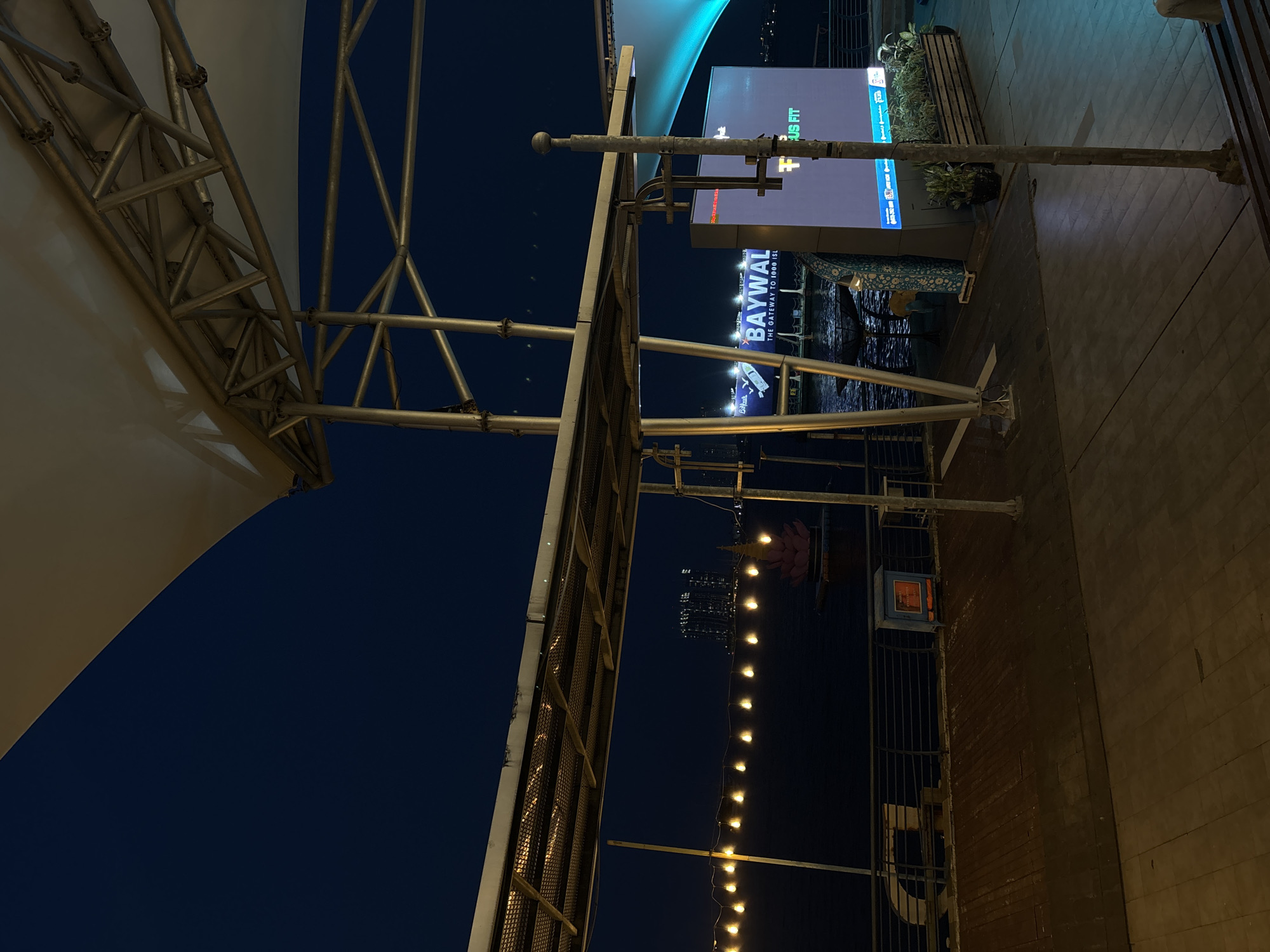 Nighttime scenes documented at Jakarta's Baywalk Mall and Ancol area