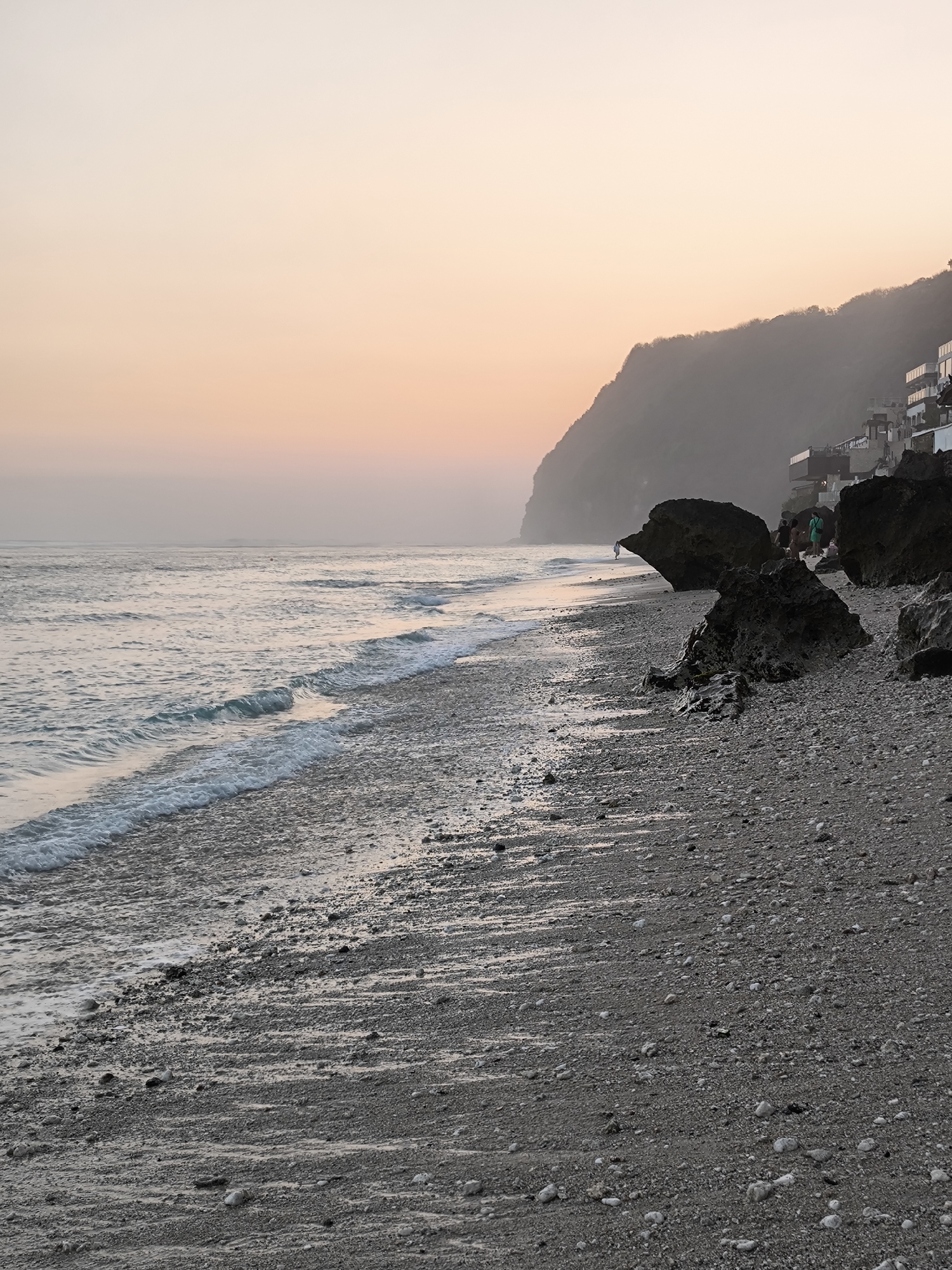 Calm morning at the Kuta Selatan shoreline, Bali