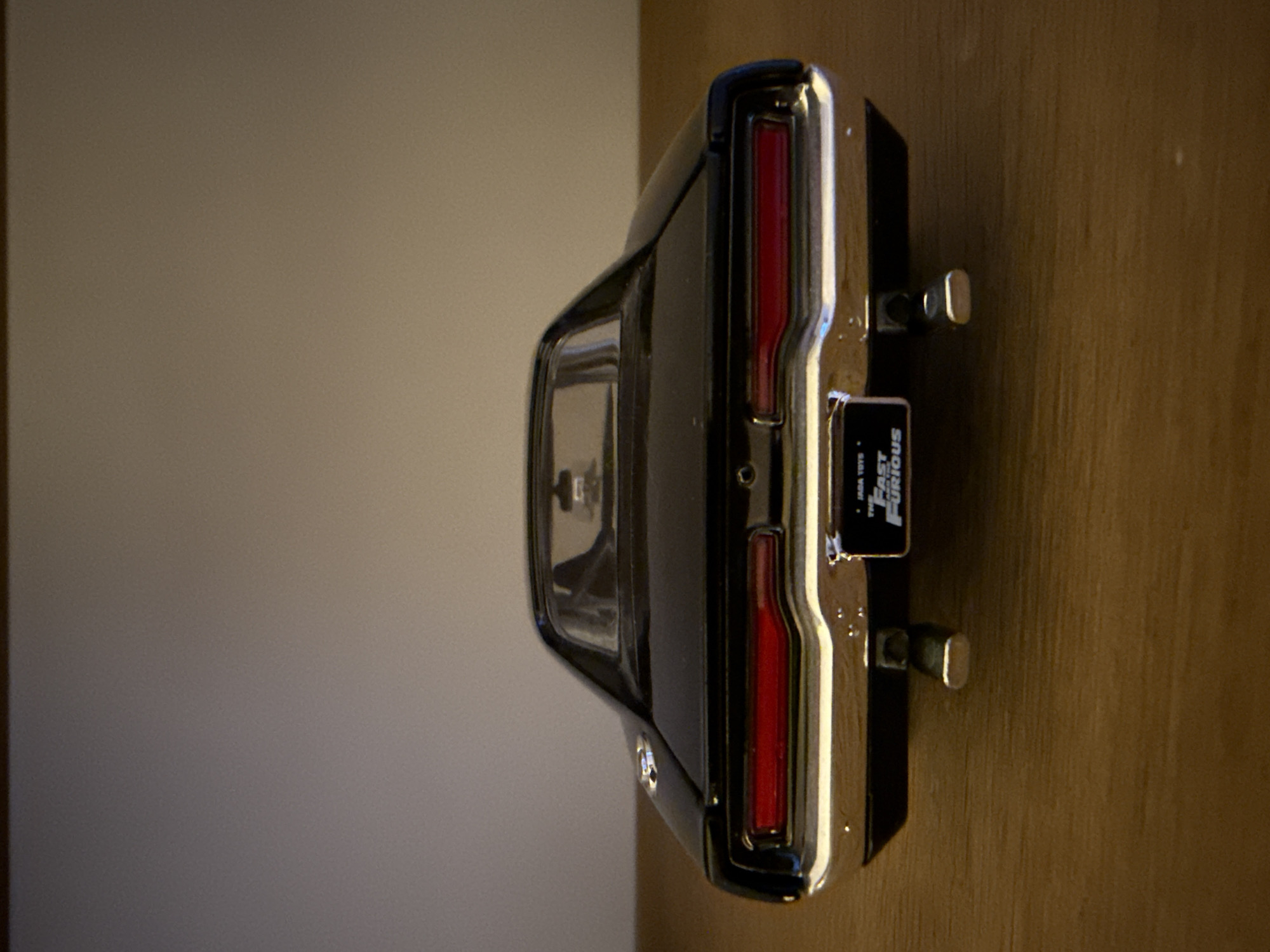Fast and Furious Dodge Charger model photographed on Bruges balcony