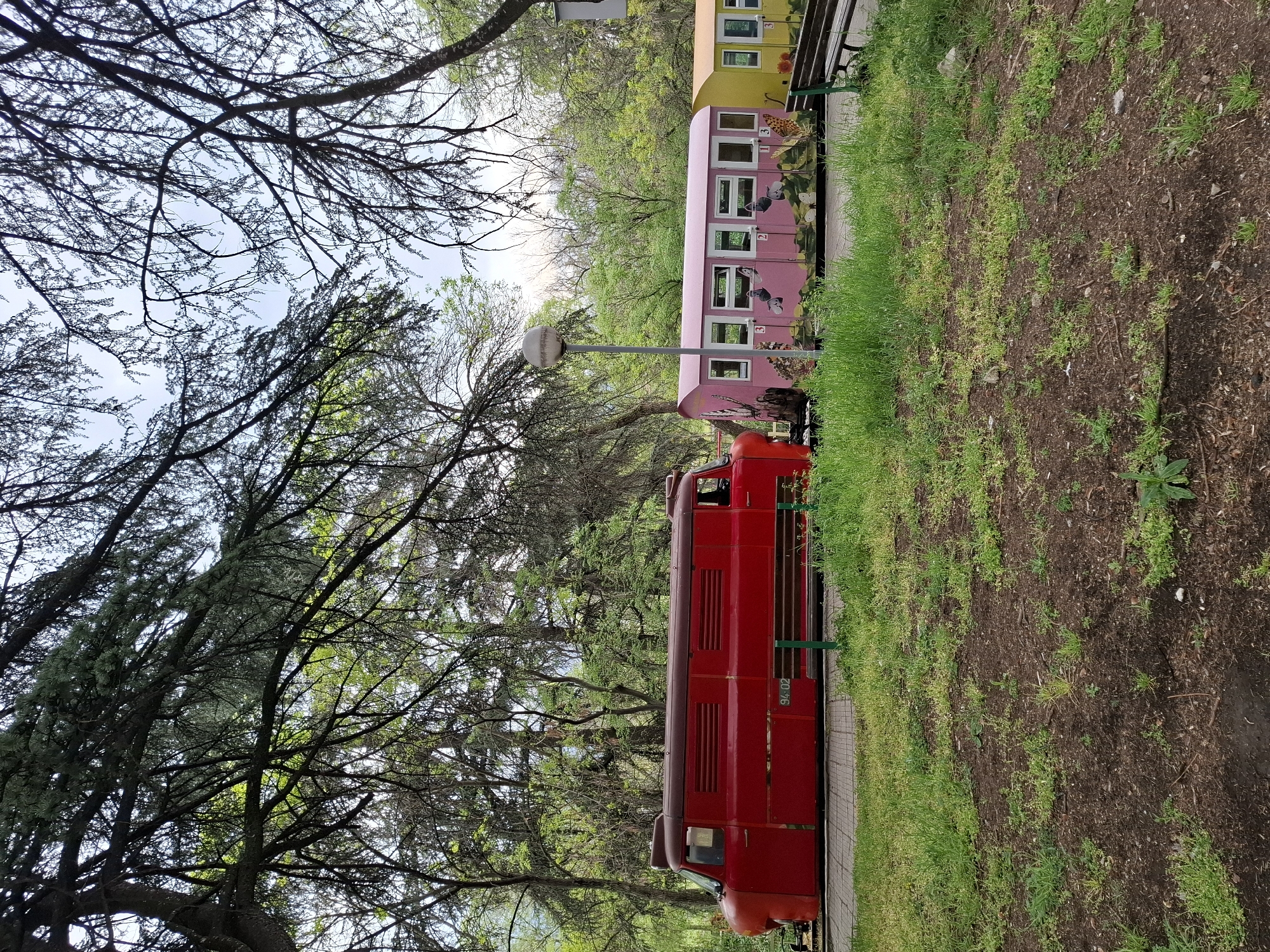 Tourist train spotted in Plovdiv park setting