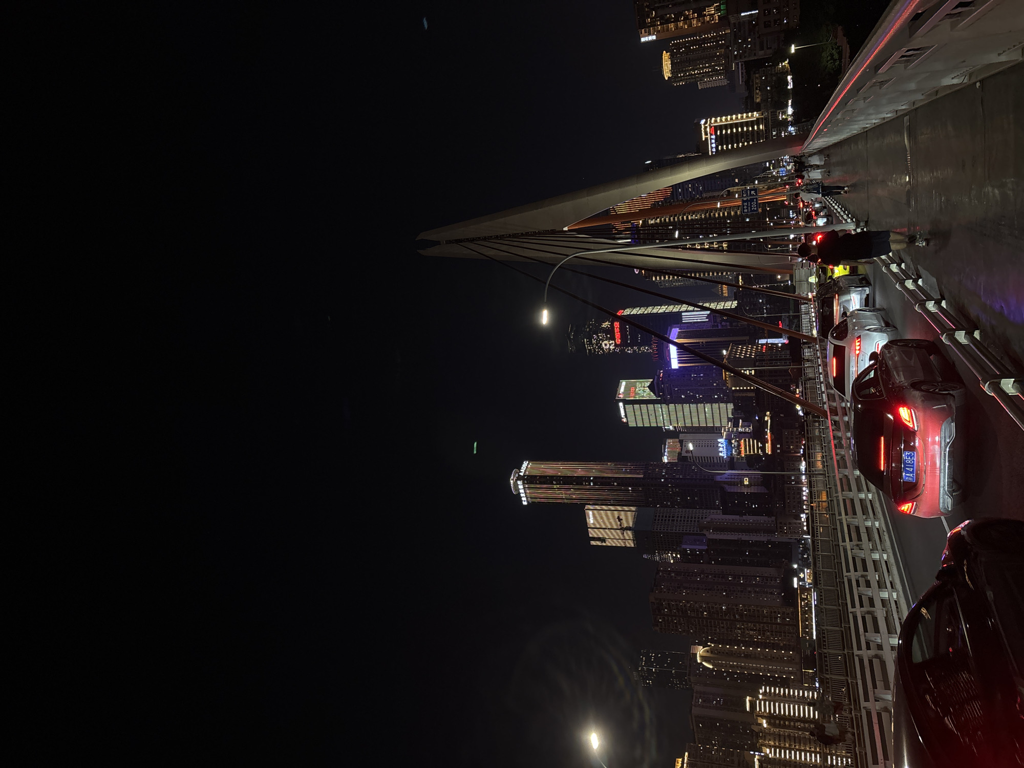 Chongqing skyline documented from Dongshuimen Bridge at night
