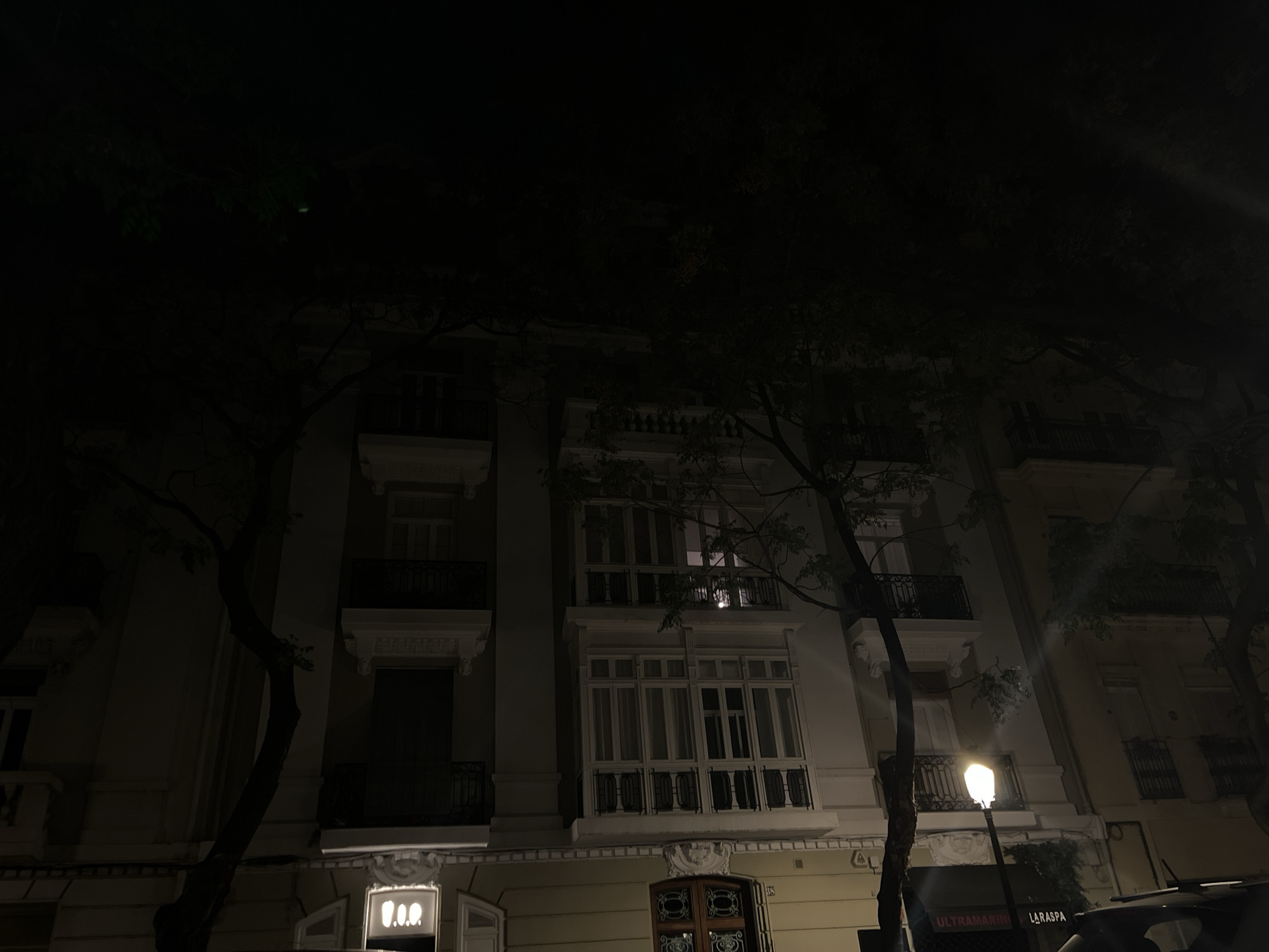 Quiet nighttime street scenes documented in Valencia, Spain