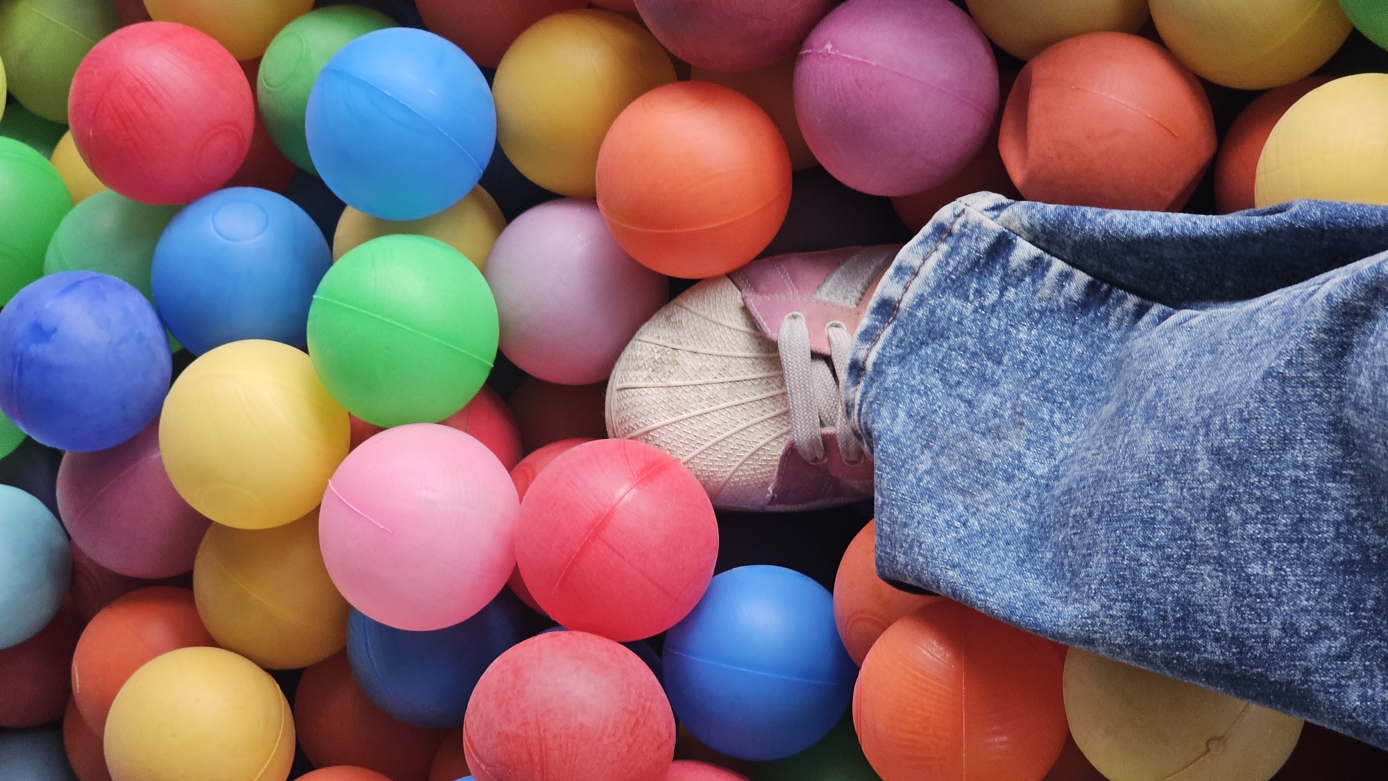 Child's shoe spotted in ball pit, Mexico