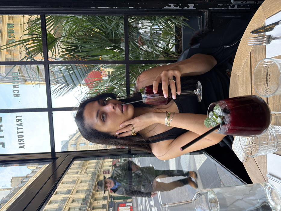Two women enjoy extended lunch at Paris cafe