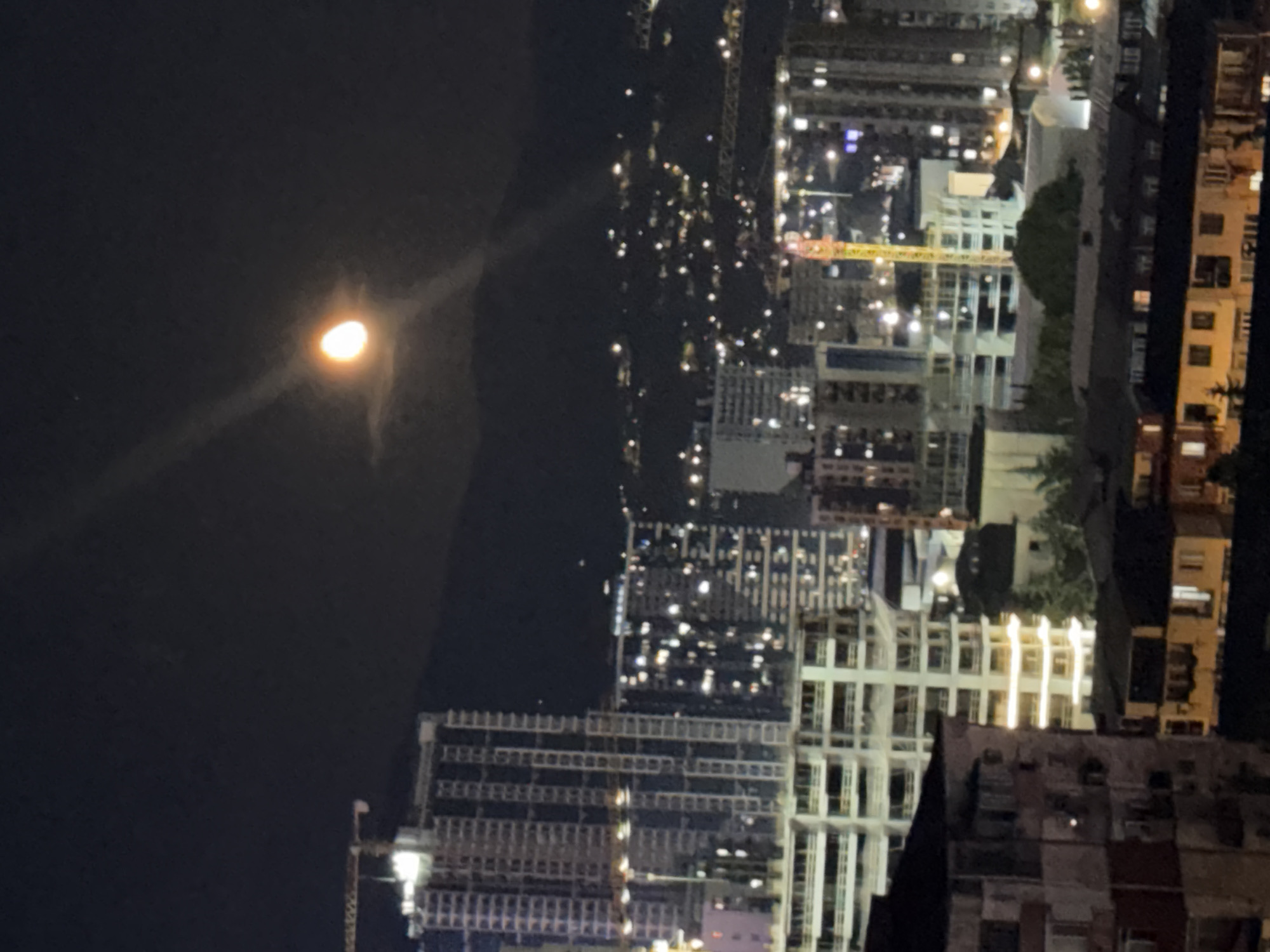 Nighttime urban views captured in illuminated Batumi, Georgia