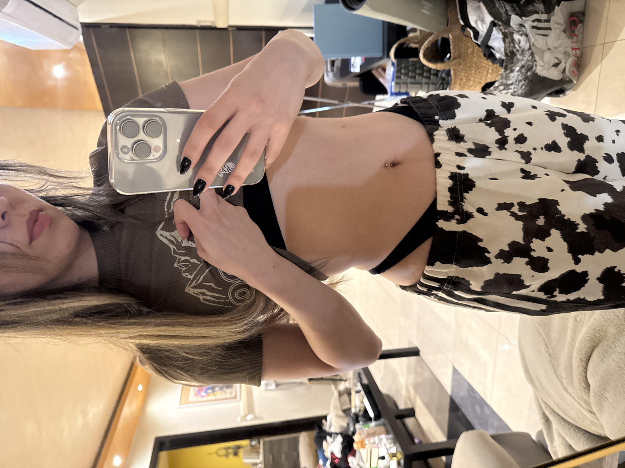 Woman takes selfie indoors in Sofia residence