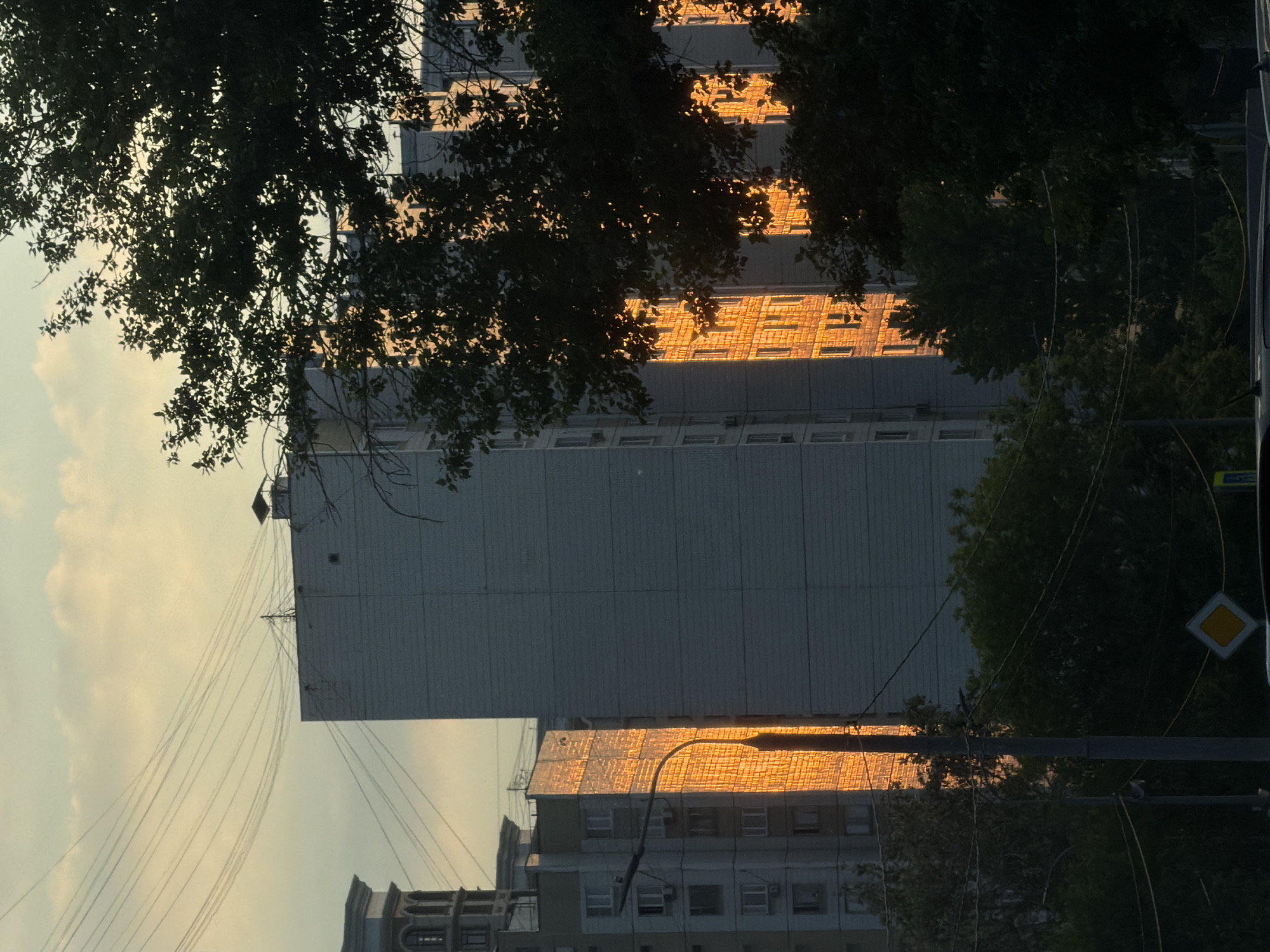 Moscow residential area observed during evening hours