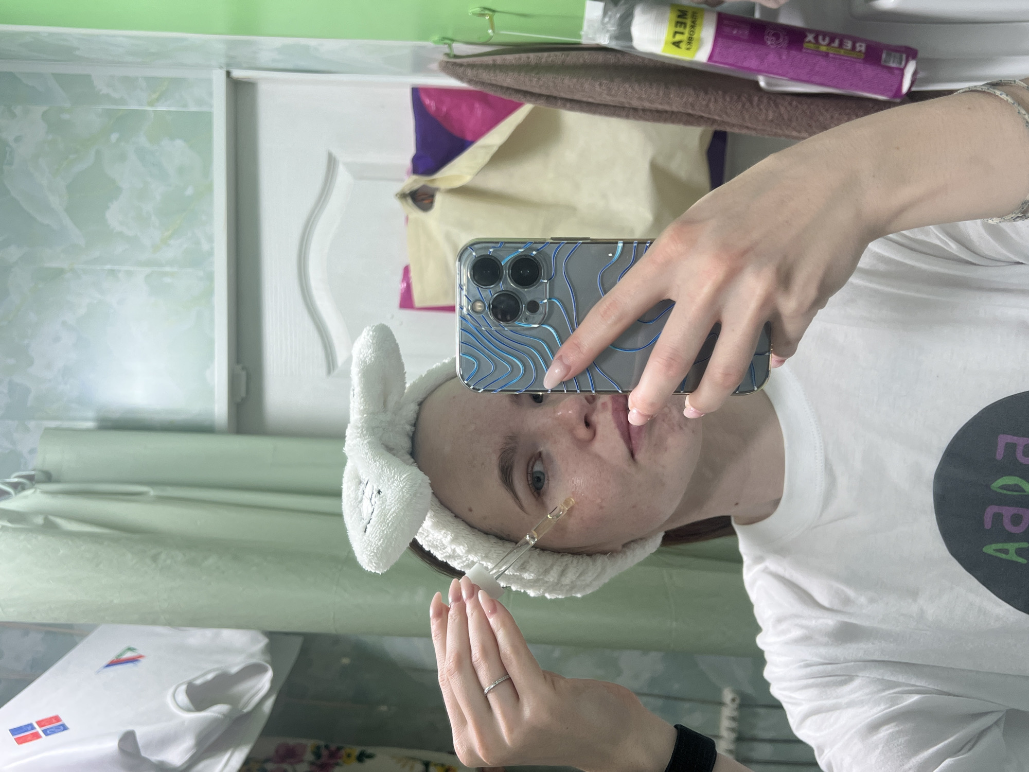 Woman documents daily routine at home in Chaikovsky, Russia