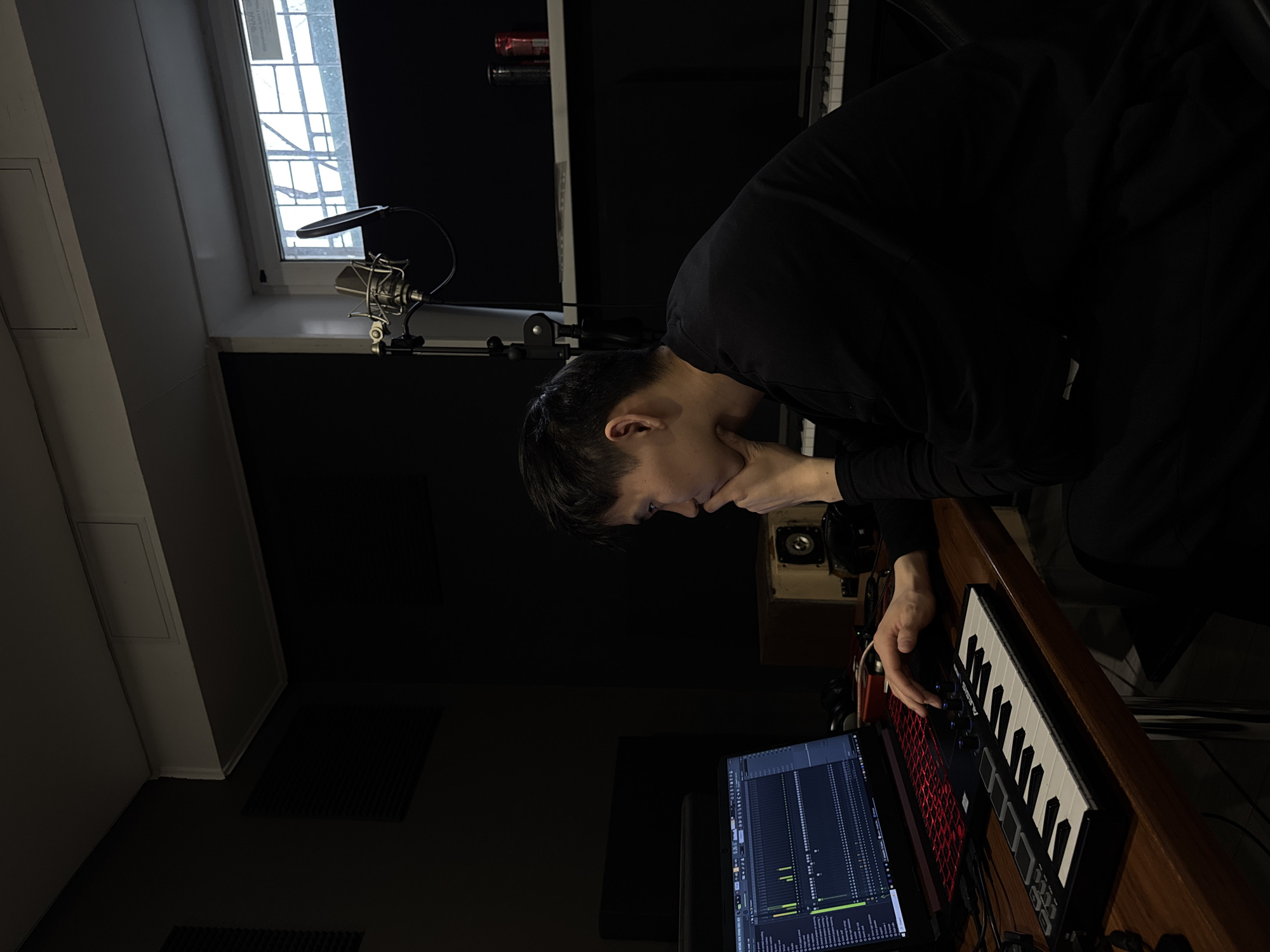 Music production session recorded in Krasnoyarsk studio
