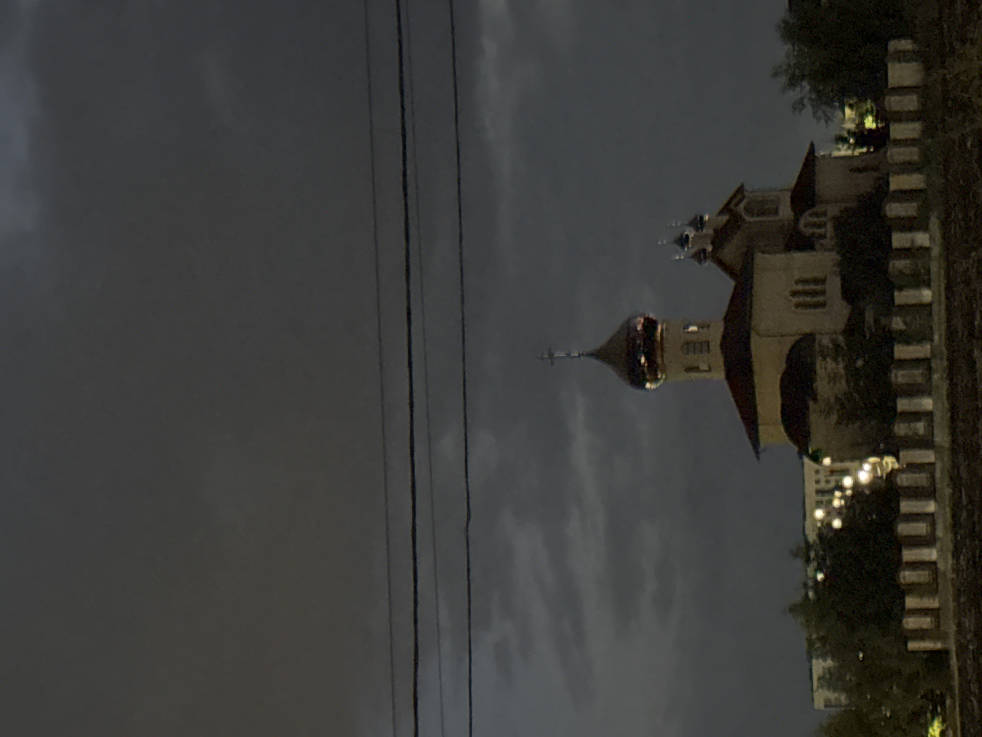 Midsummer dusk settles over Mikhaylovsk, Russia