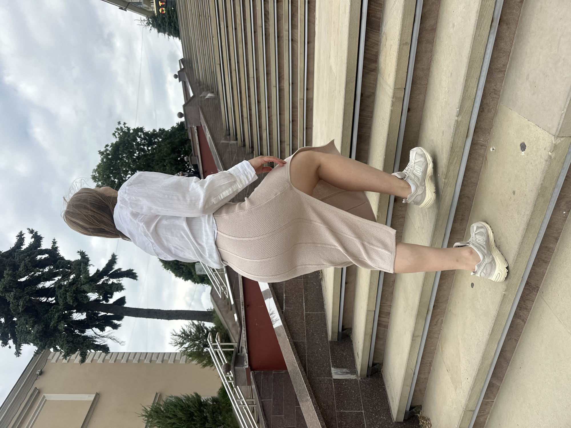 Afternoon at Ternopil Pond's waterfront walkway and stairs