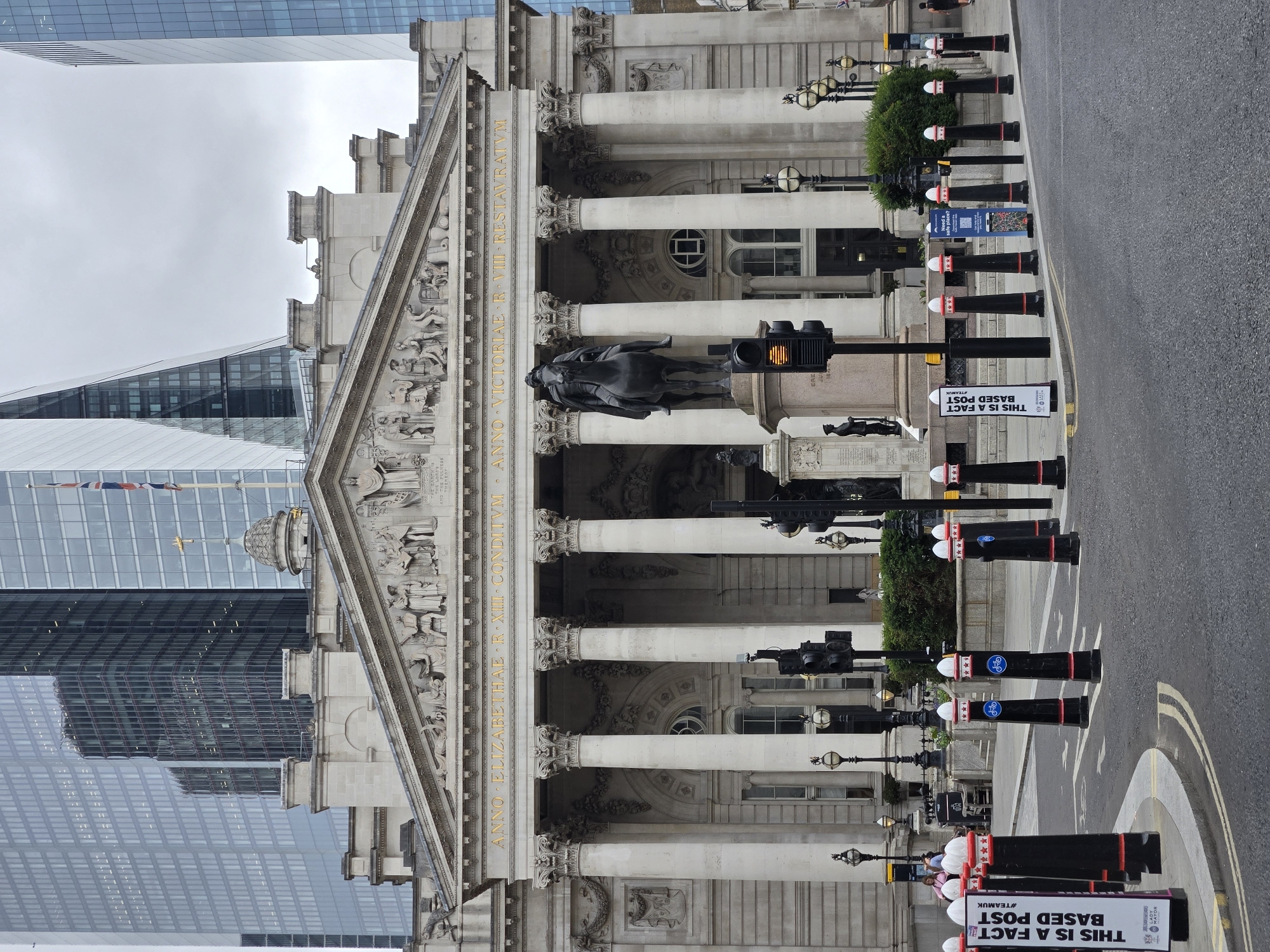 Bank of England's neoclassical facade in the City of London