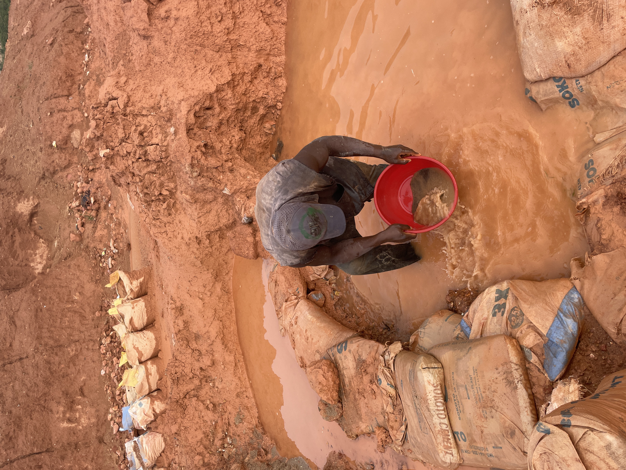 Pipe repair and construction work in progress in Rayfield, Nigeria