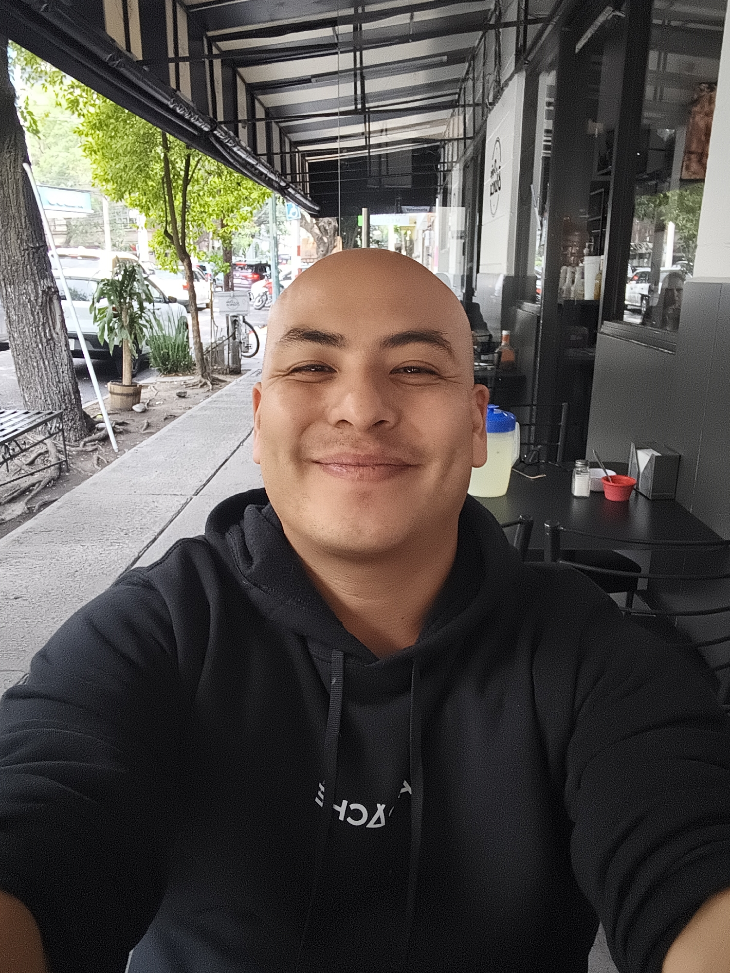 Man dines alone at outdoor Mexico City restaurant