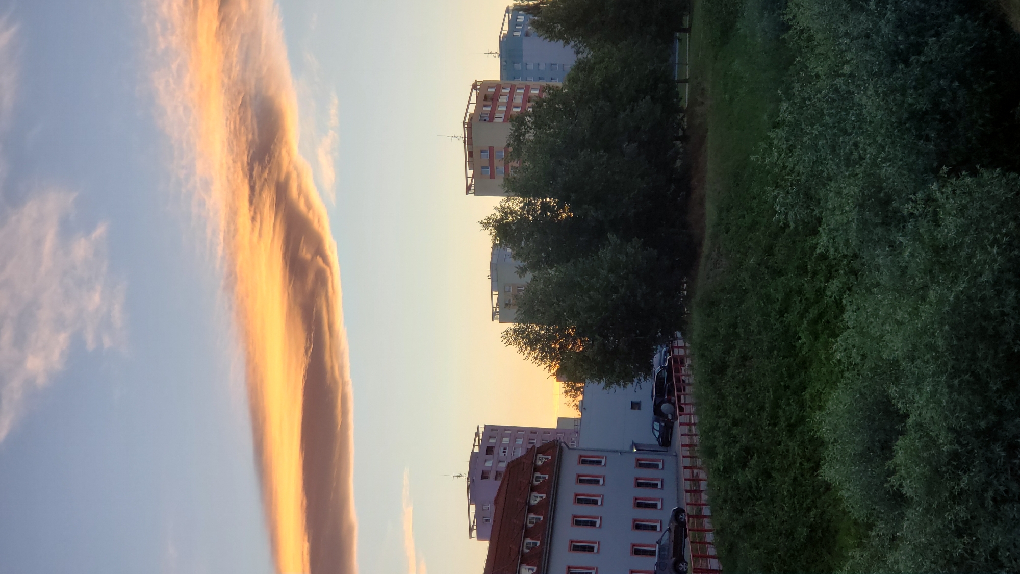 Summer evening along the Sekčov river path in Prešov