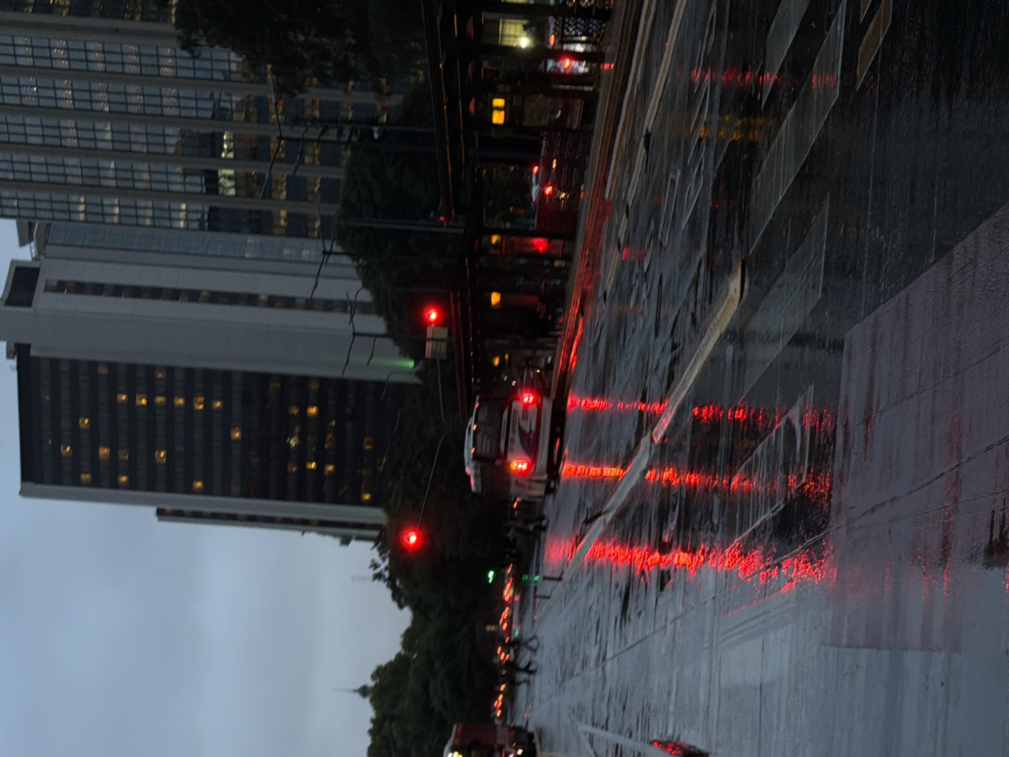 Rainy evening street scenes captured in downtown Buenos Aires