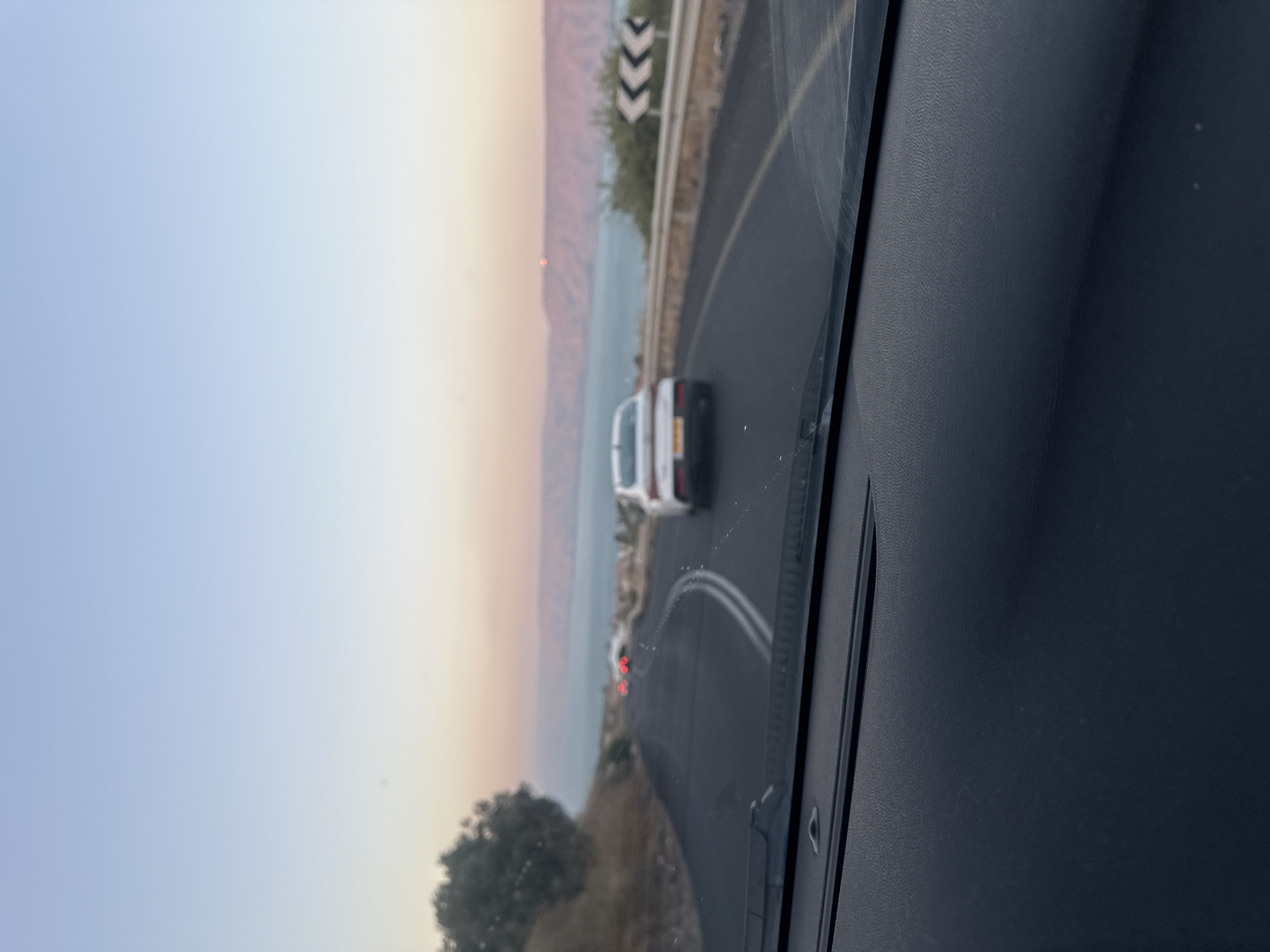 Winding road drive toward the Sea of Galilee, Israel