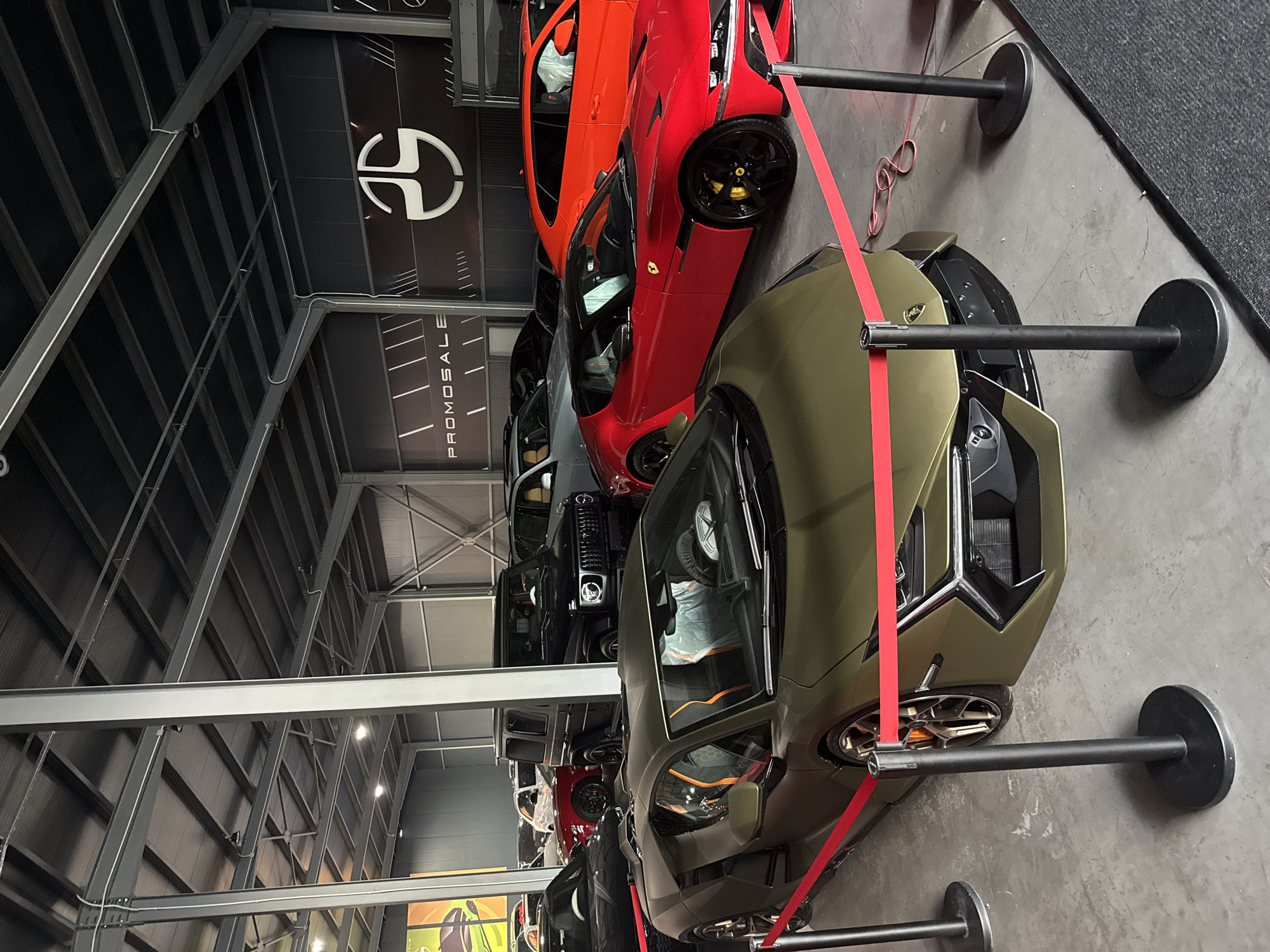 High-end sports car collection on display in Plovdiv showroom