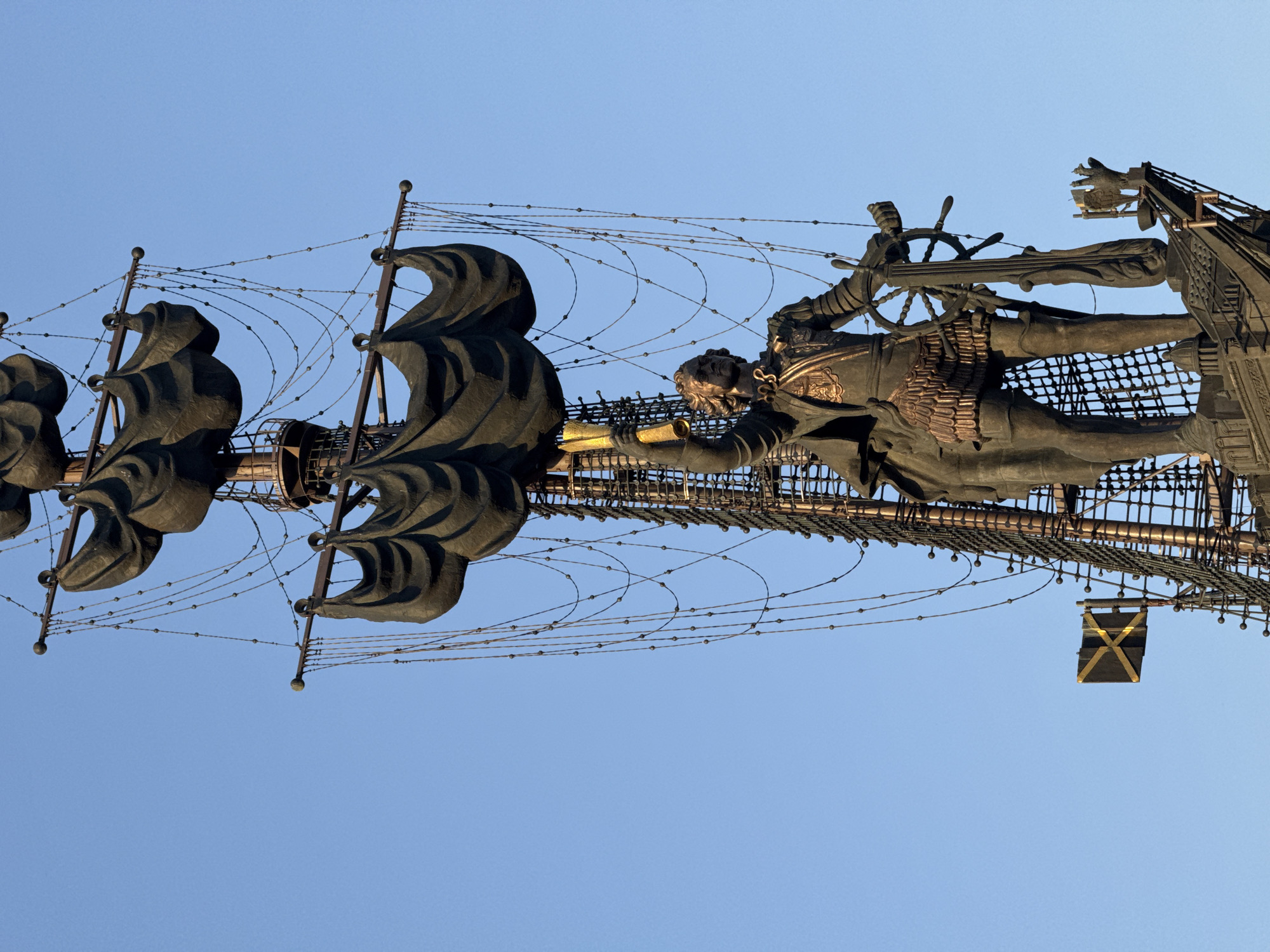 Peter the Great monument documented in Moscow