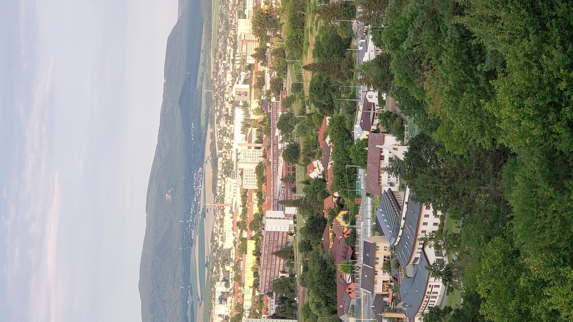 Sunset views over Prešov from the surrounding hillsides