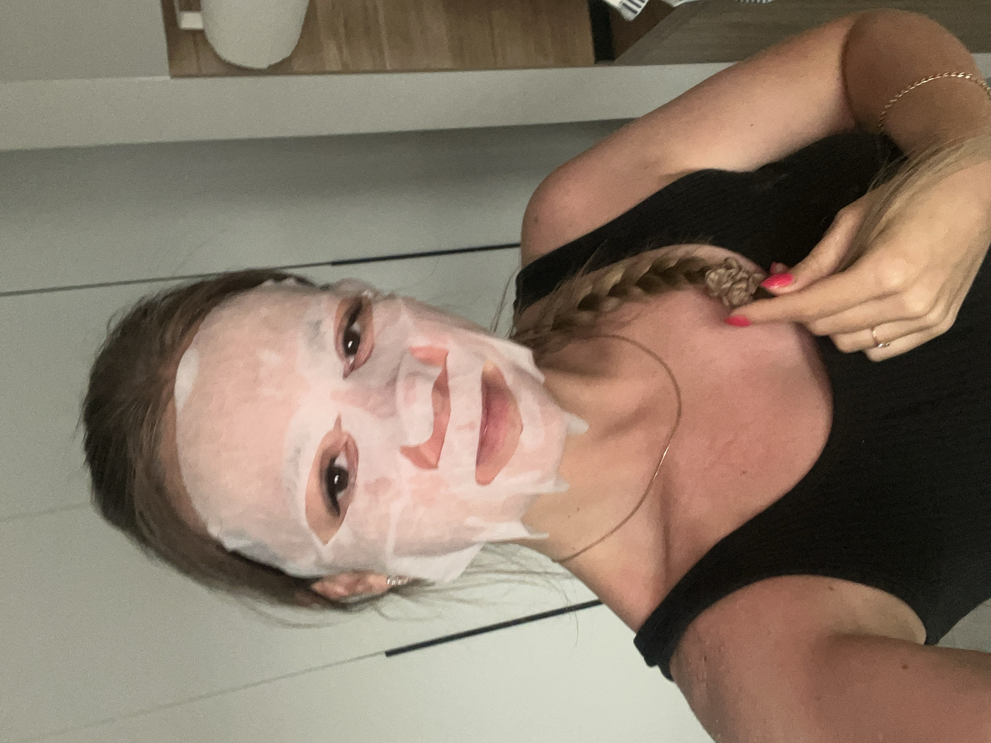 Sheet mask selfies in a Chelyabinsk bathroom