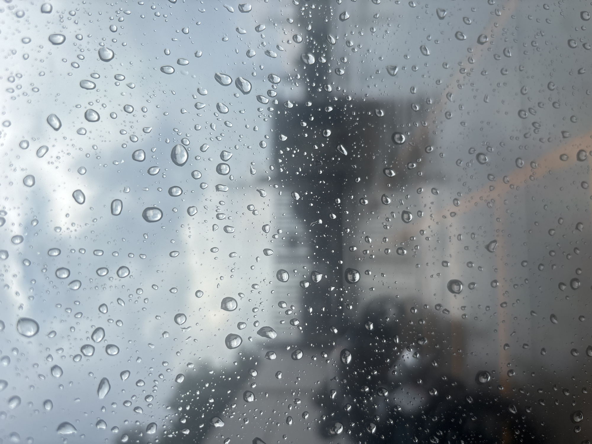 Evening rain falls in Mexico City's Buenavista district