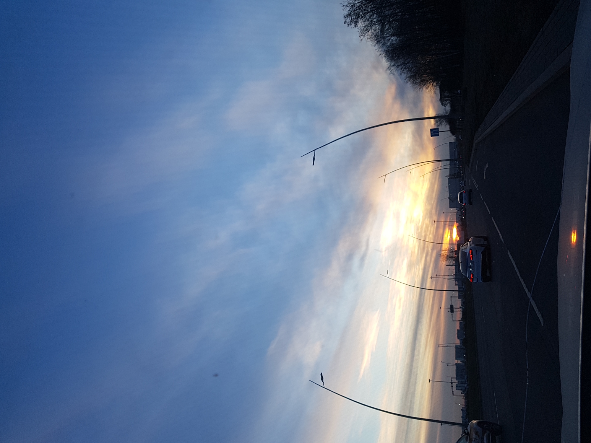 Dawn traffic observed on Saint Petersburg roadway