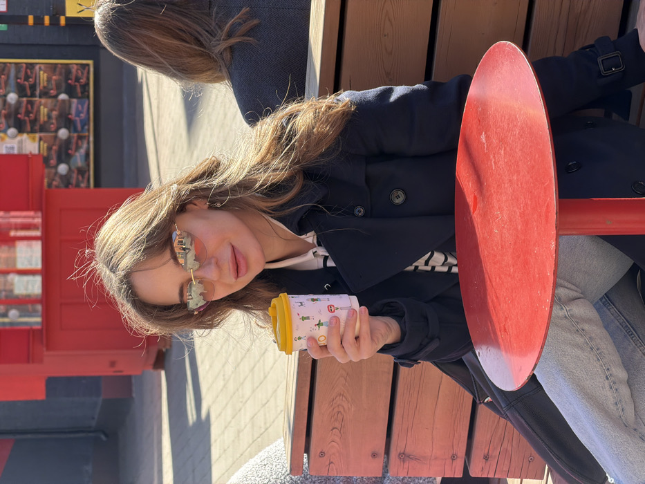 Woman enjoys coffee at Moscow's Flacon Design Factory